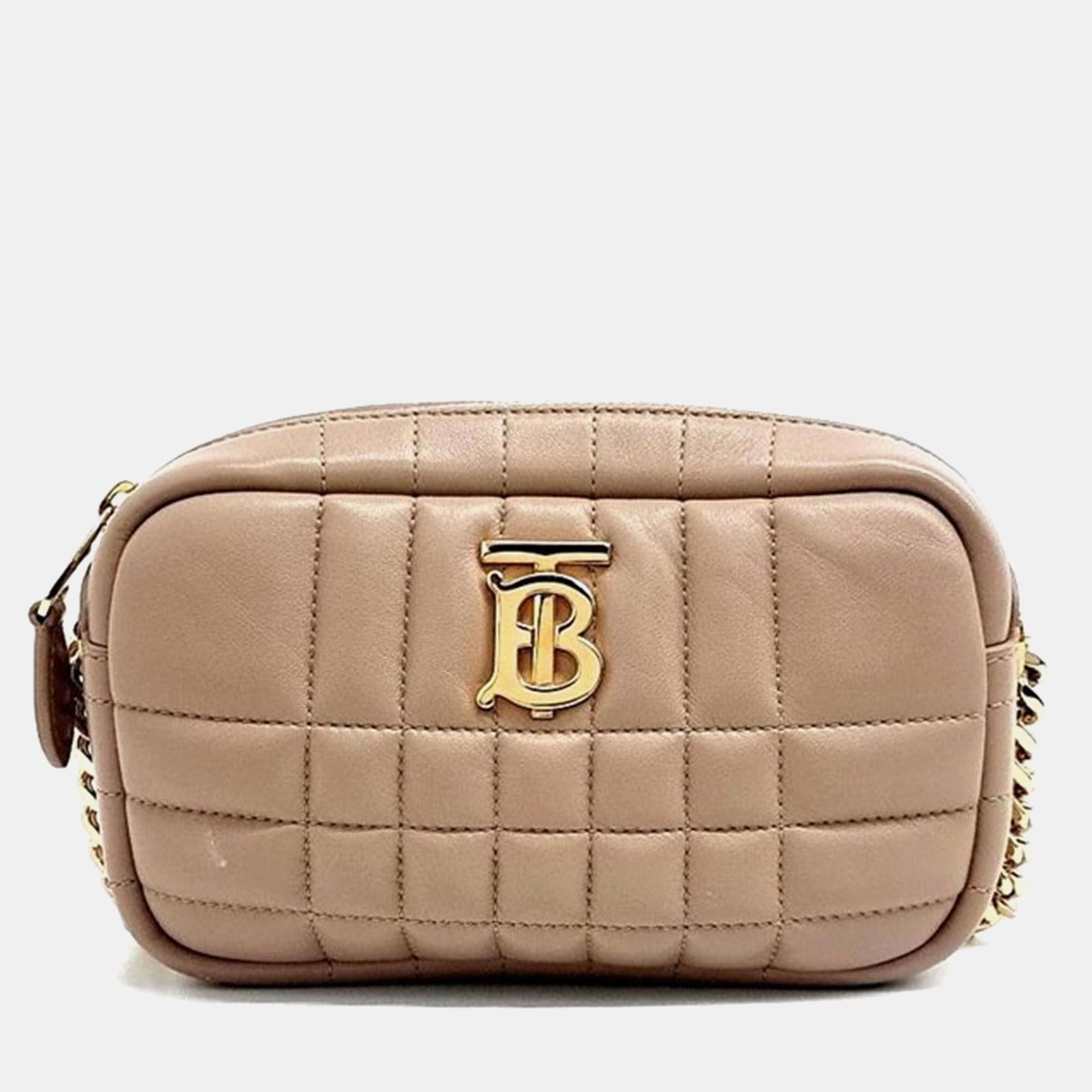 Pre-owned Burberry Lola Camera Bag In Beige