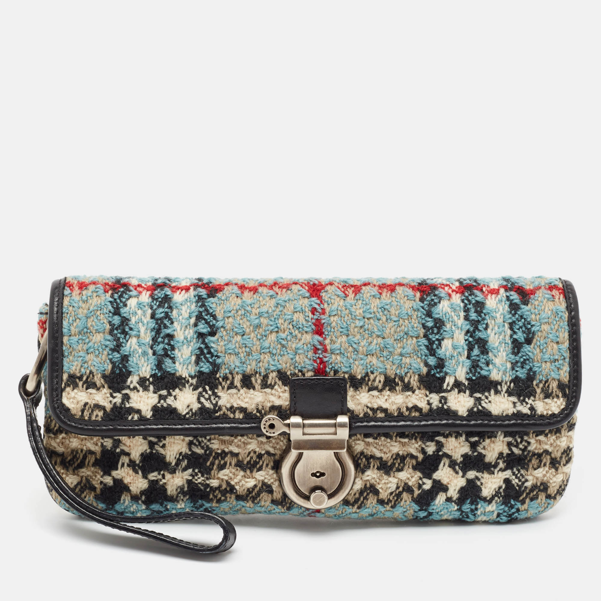 

Burberry Multicolor Wool Nova Check Mastaire Wristlet Clutch