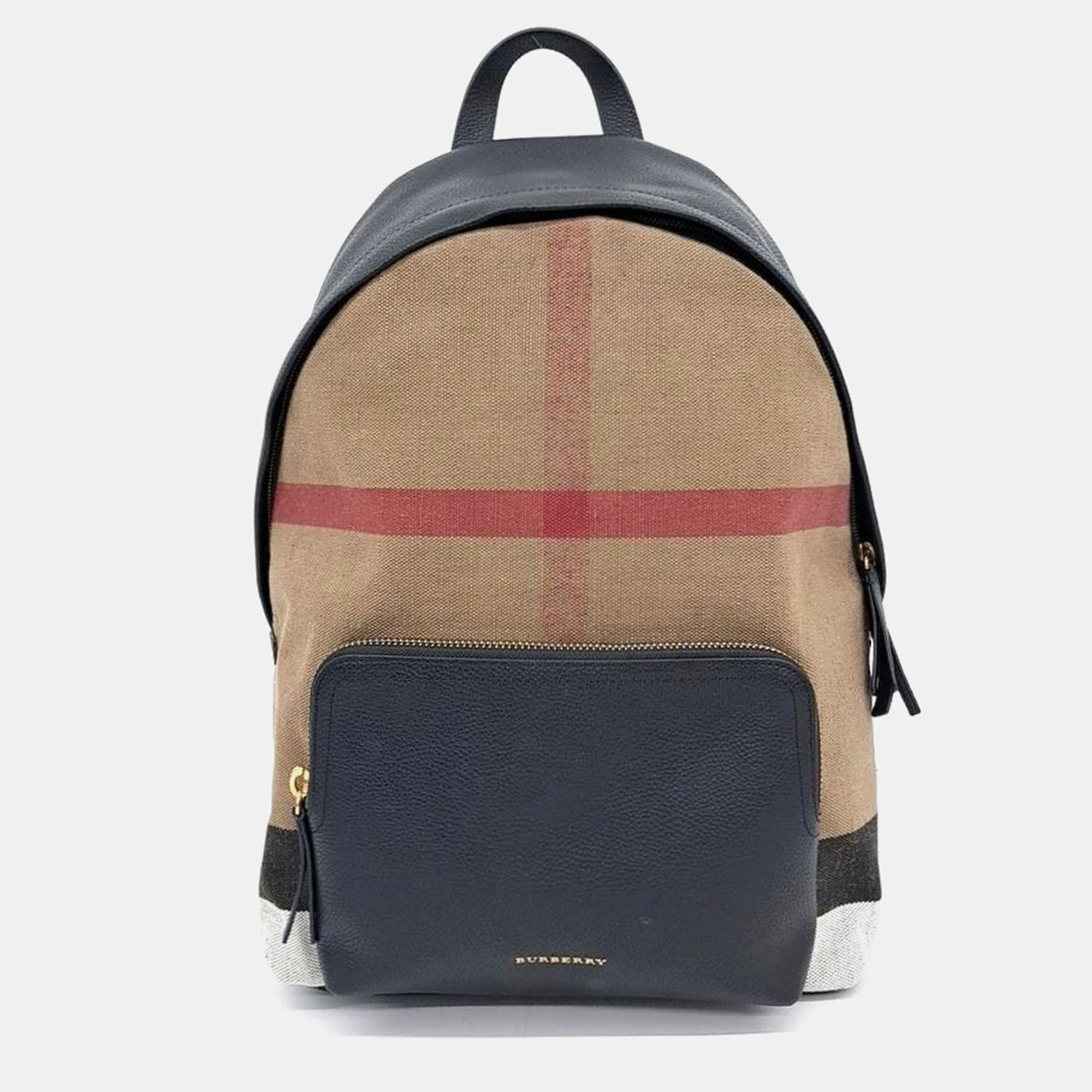 Pre-owned Burberry Fabric Backpack In Beige