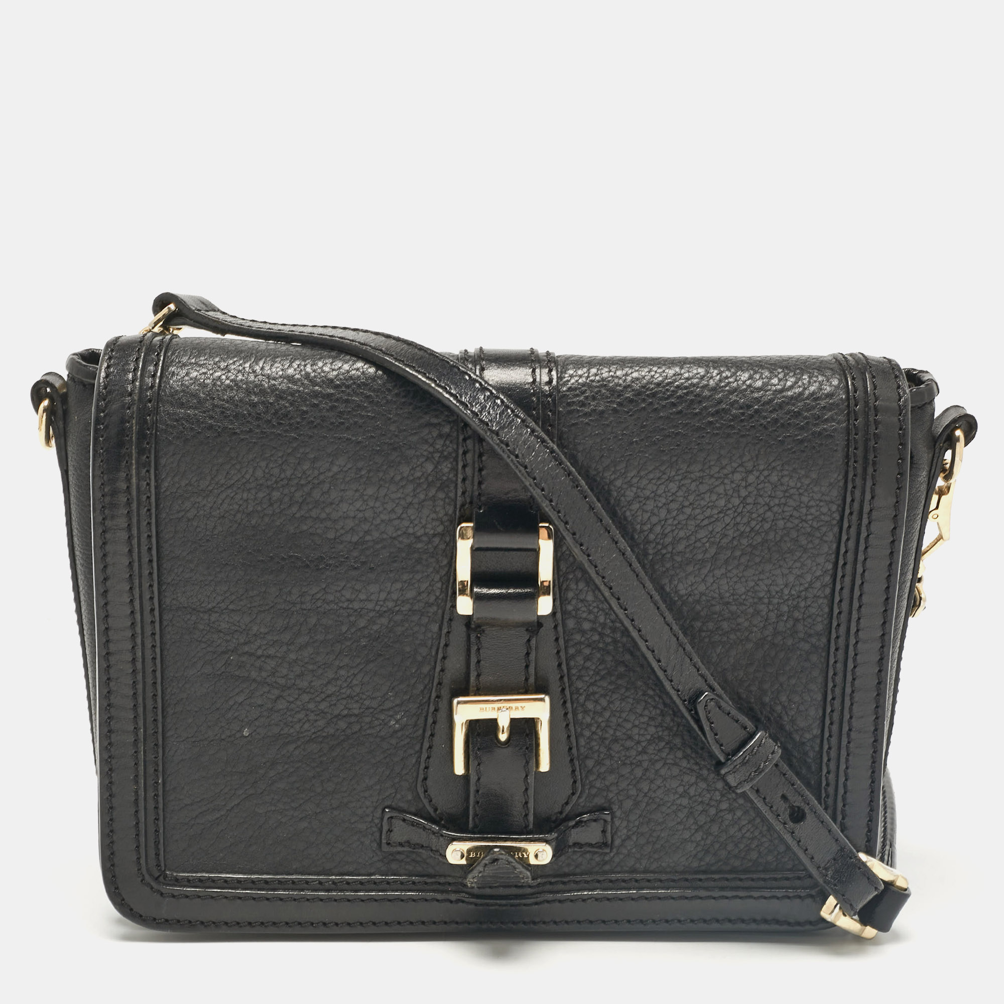 

Burberry Black Leather Flap Shoulder Bag