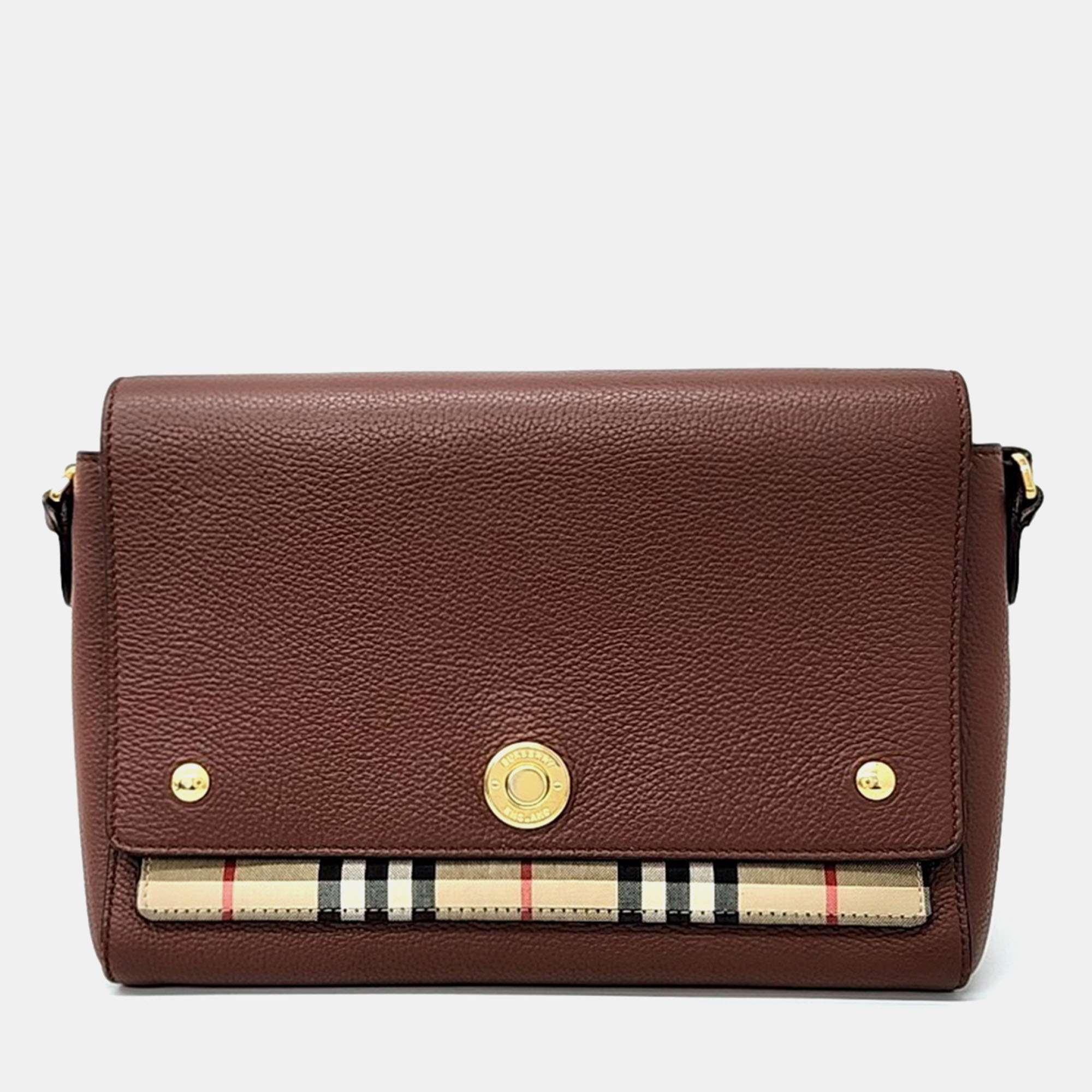 Pre-owned Burberry Note Crossbody Bag In Brown