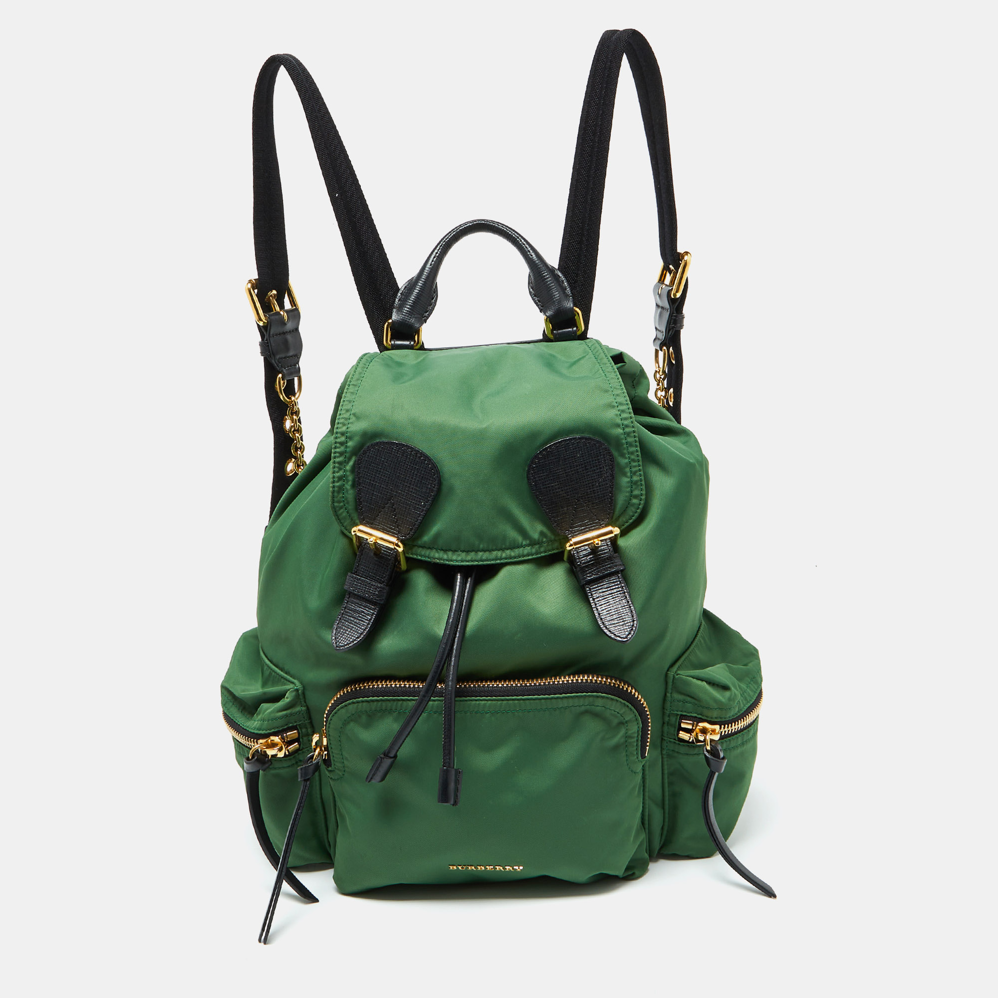 

Burberry Bright Green Nylon Medium Rucksack Backpack