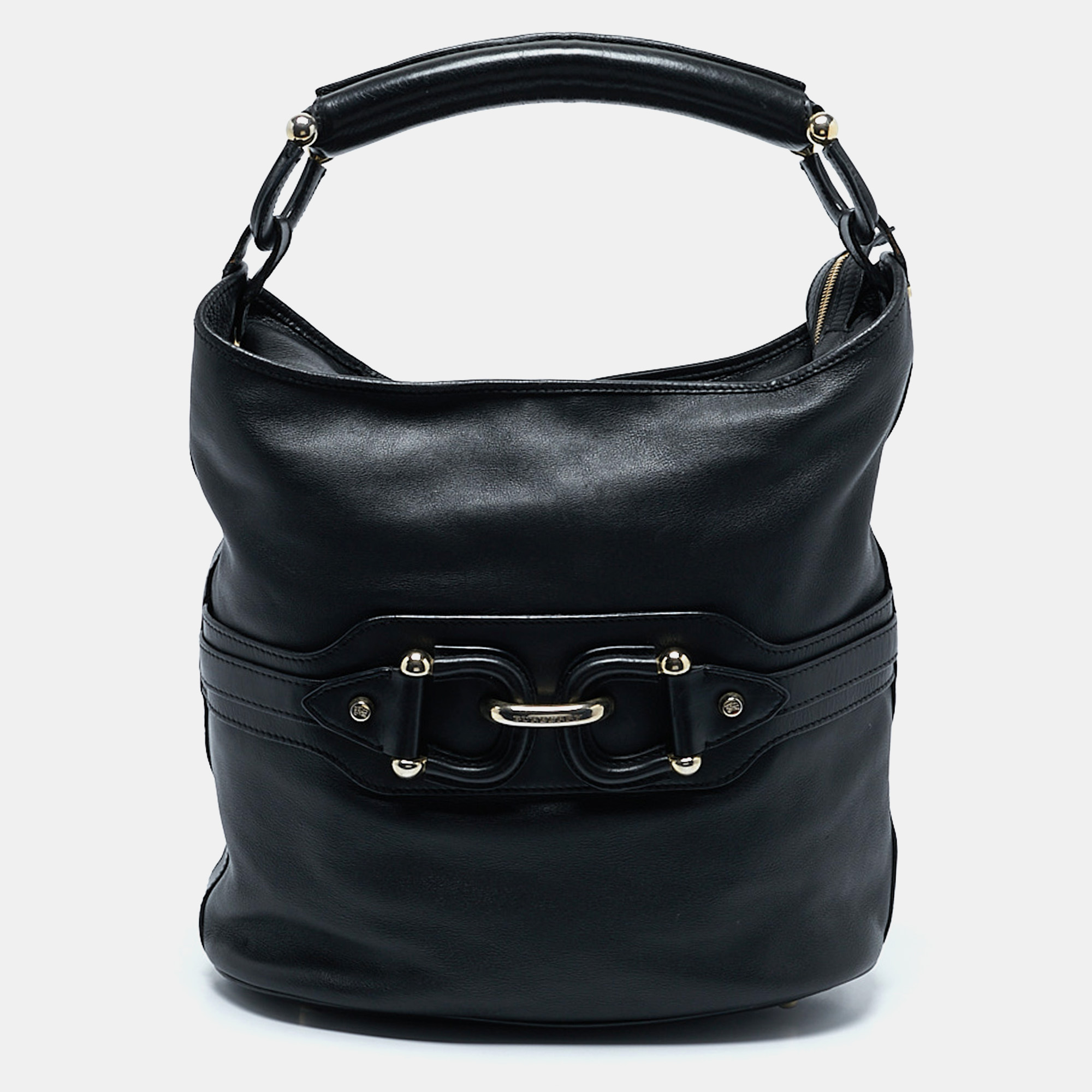 

Burberry Black Leather Horsebit Hobo