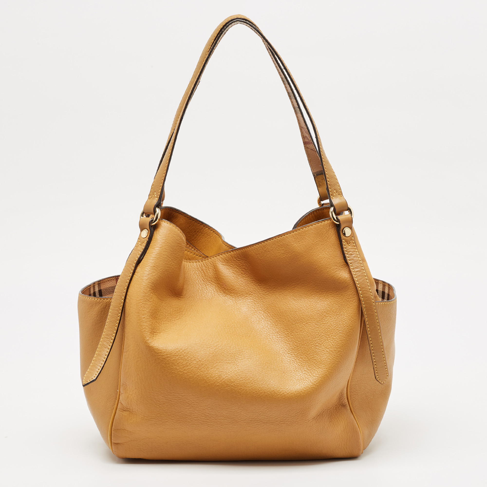 

Burberry Mustard Leather Canterbury Tote, Yellow