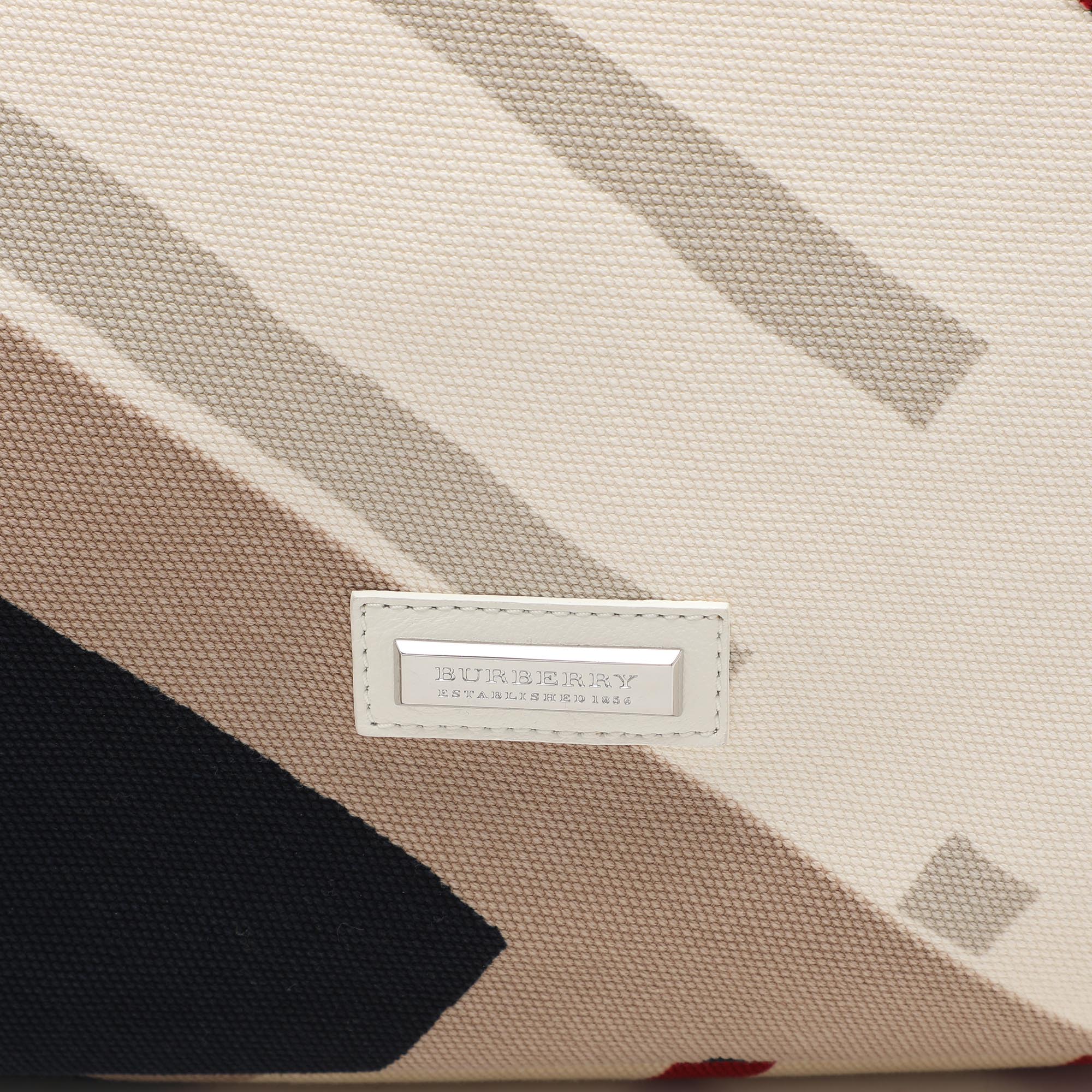 Burberry Multicolor Canvas and Leather Shopper Tote 