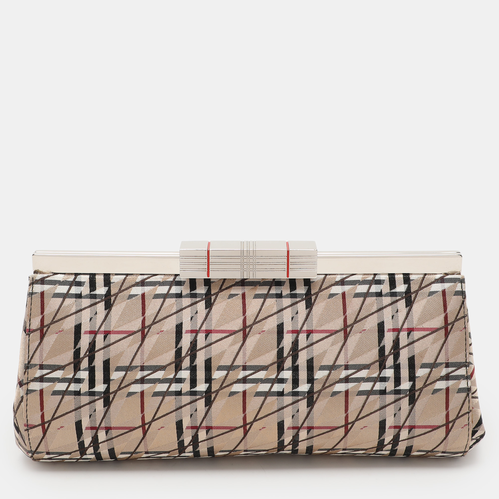 

Burberry Multicolor Satin Frame Clutch