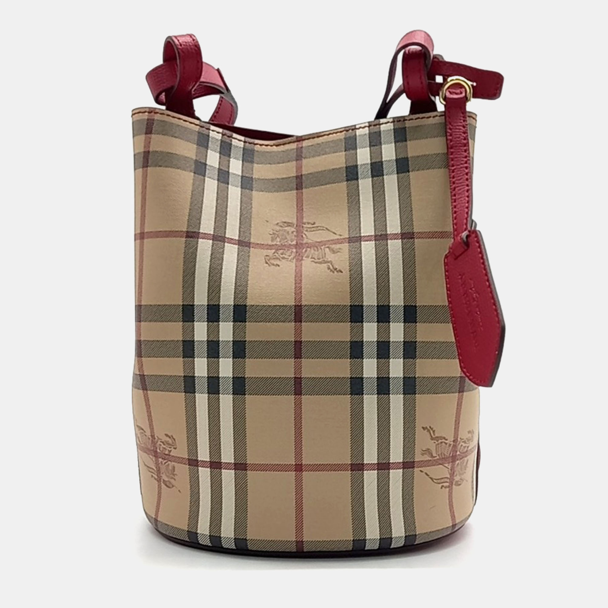 

Burberry Beige Multicolor Coated Canvas and Leather Burberry Beige Multicolor Haymarket Bucket Crossbody Bag