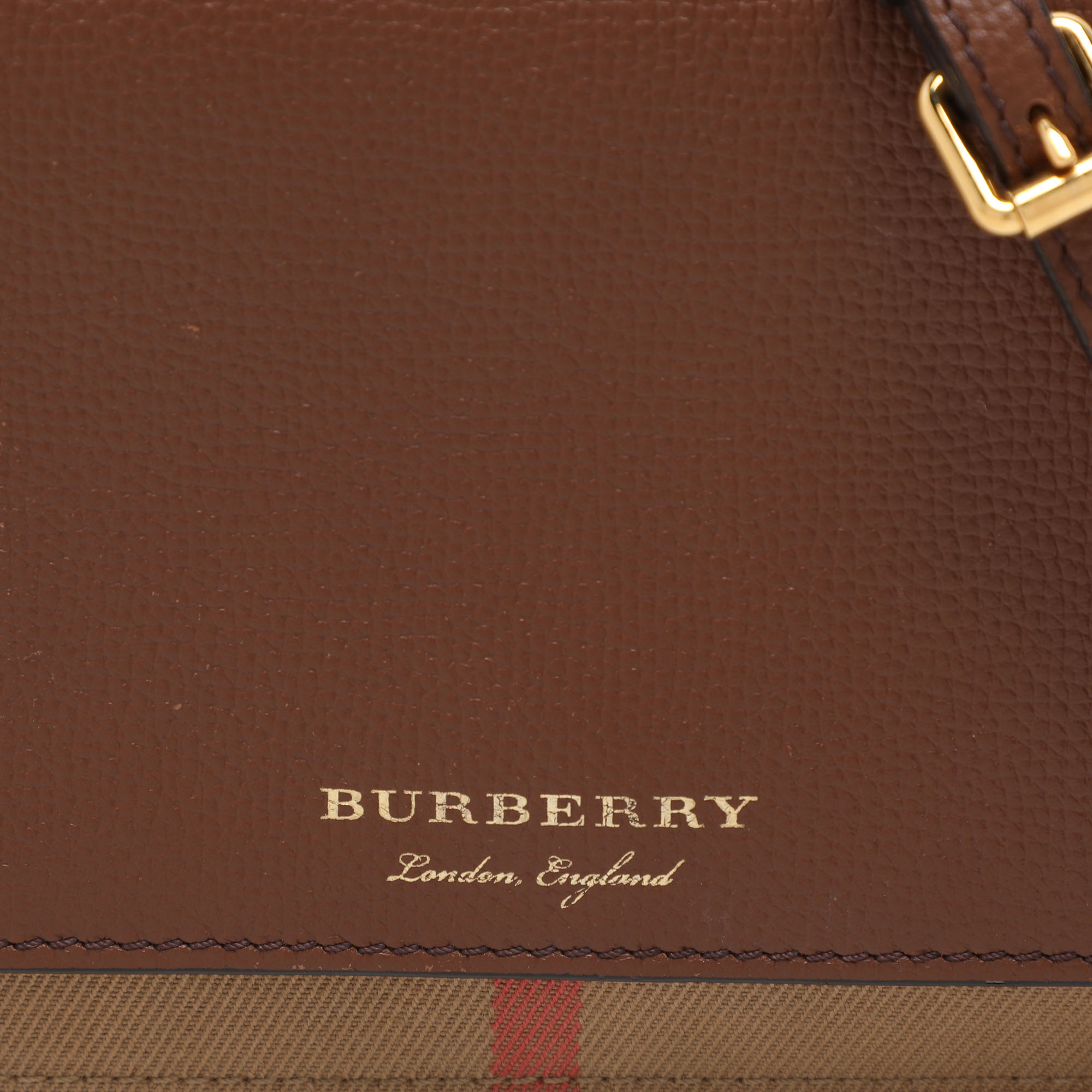 Burberry Brown/Beige House Check Canvas and Leather Hampshire Crossbody Bag 