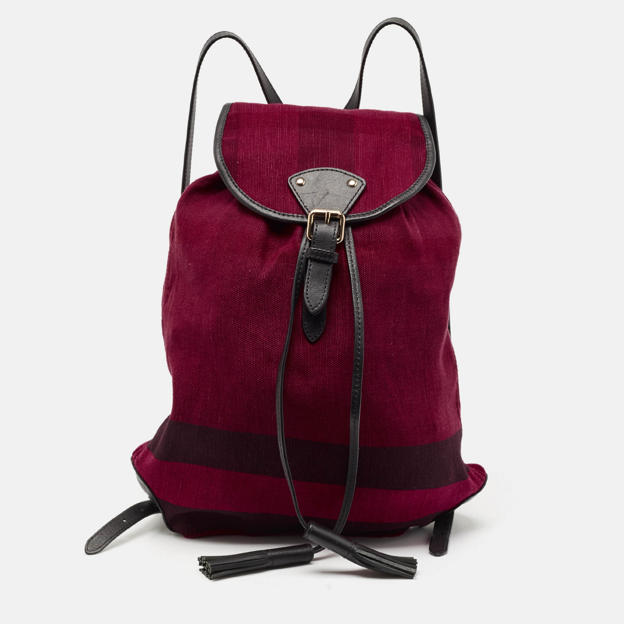 

Burberry Magenta Mega Check Canvas Chiltern Backpack, Pink