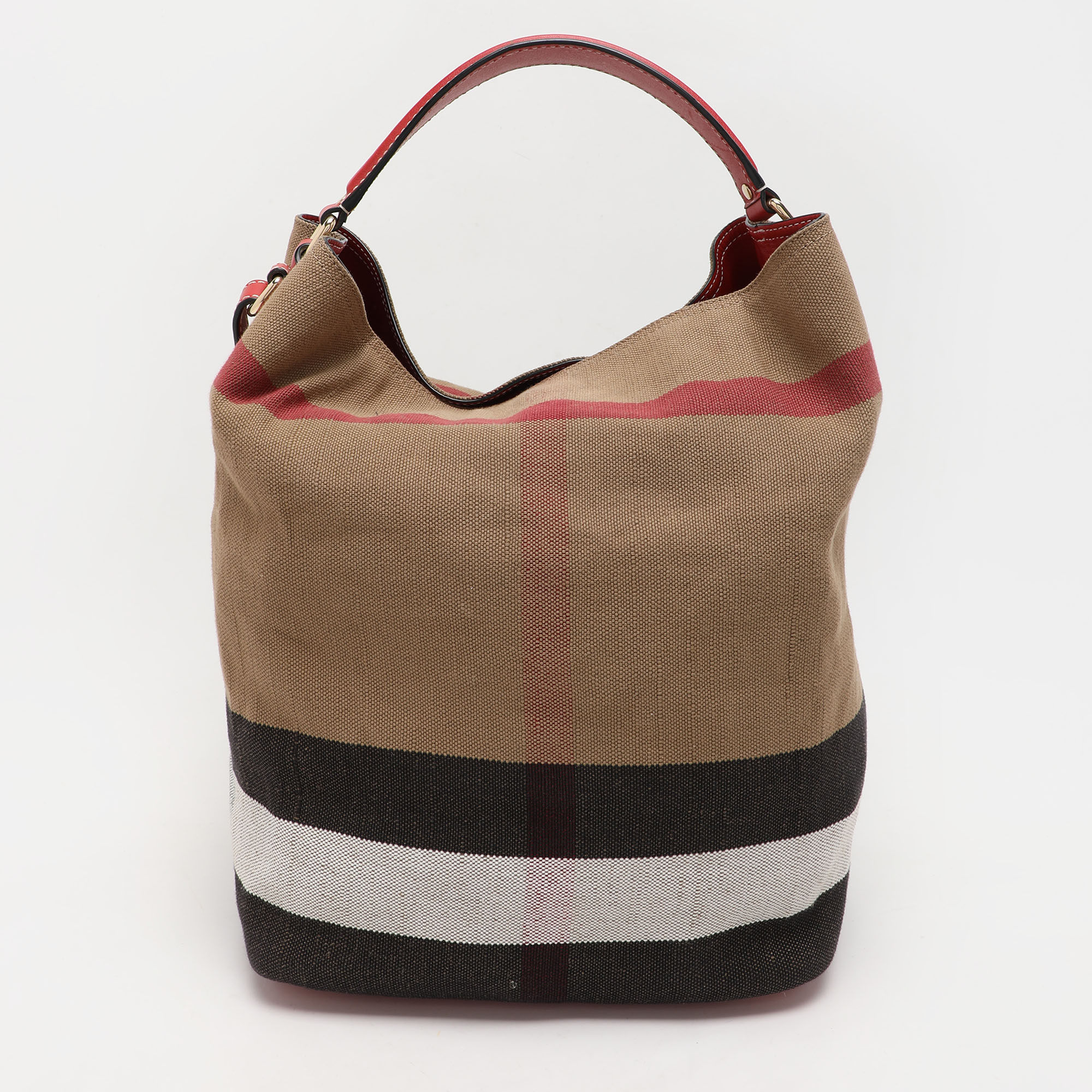 Burberry Brown/Multicolor Mega Check Canvas and Leather Medium Ashby Hobo 