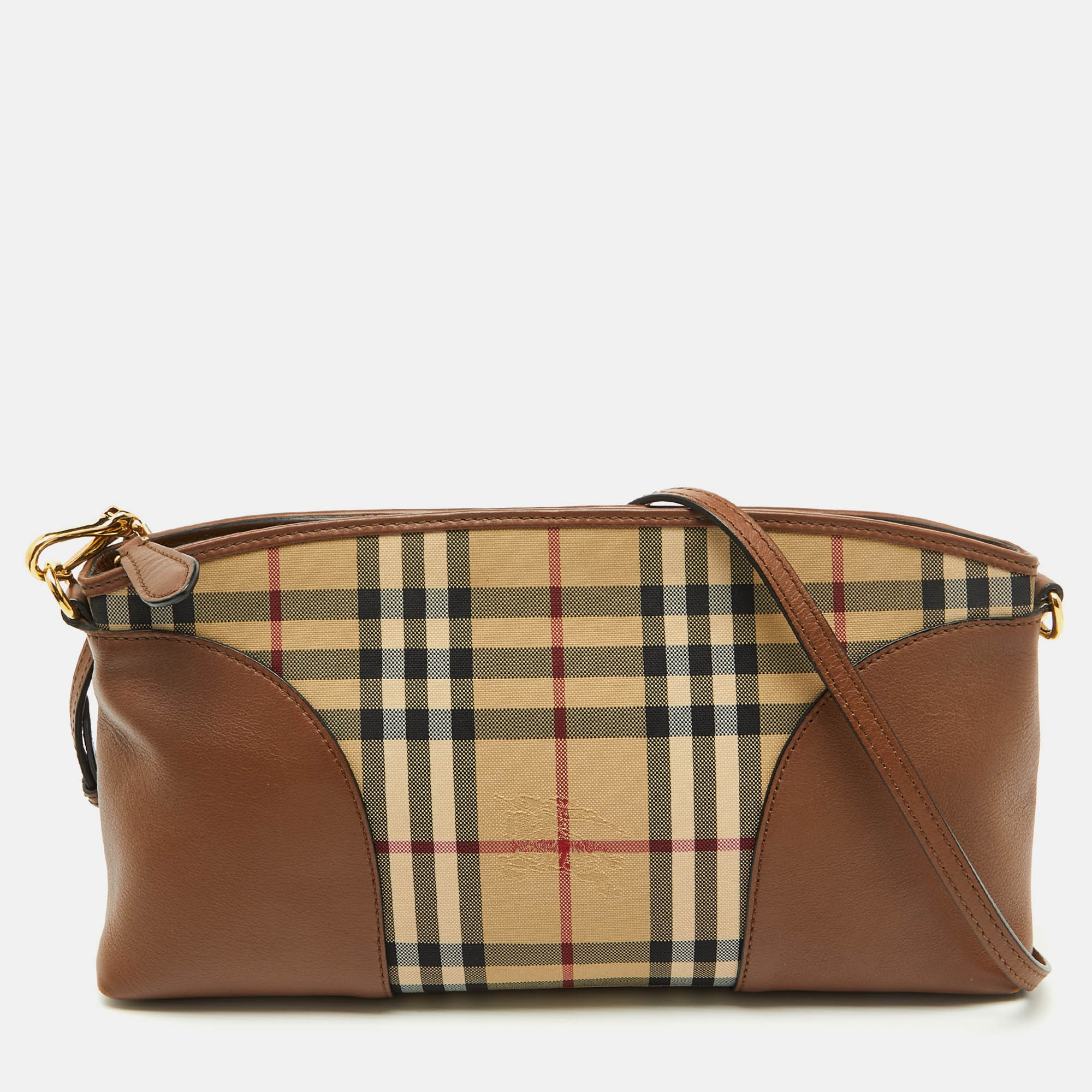 

Burberry Brown/Beige House Check Canvas and Leather Small Chichester Crossbody Bag