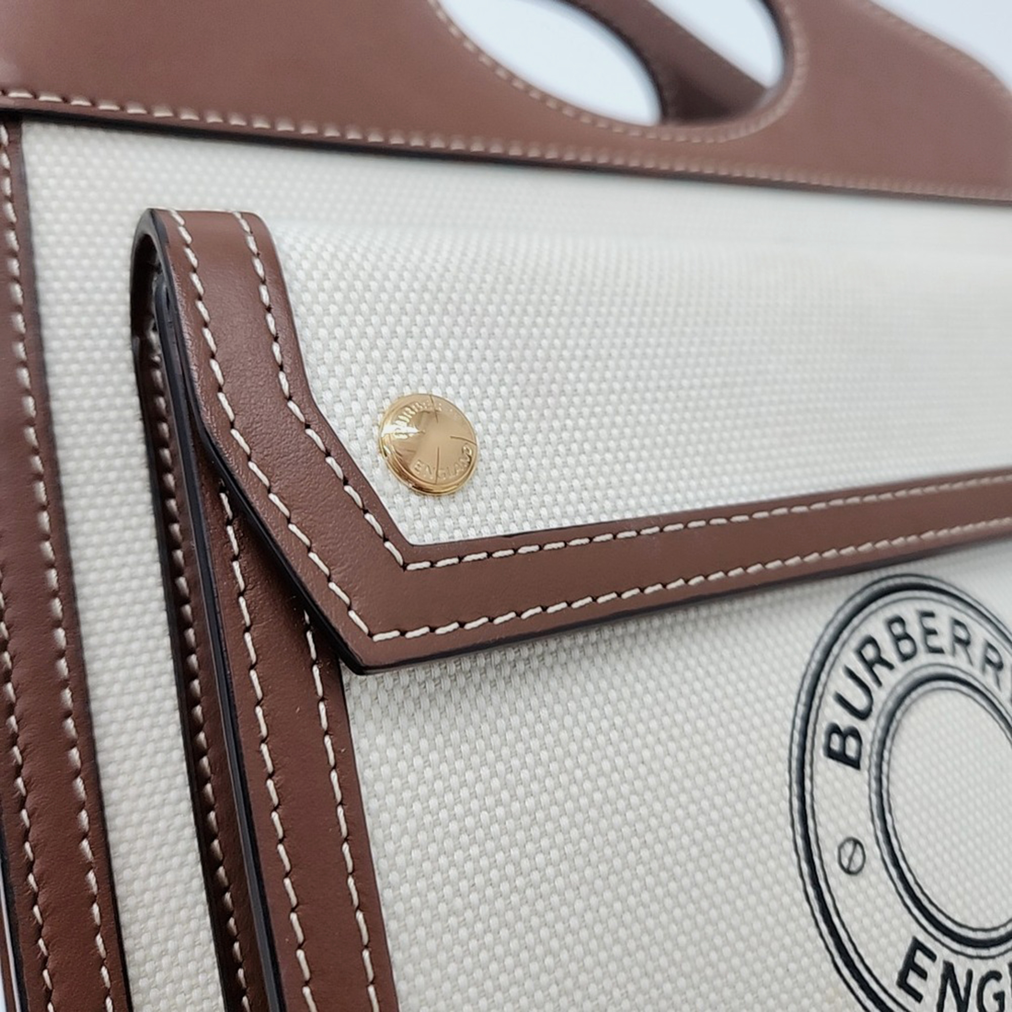 Burberry Beige/Brown Canvas and Leather Pocket Mini Bag 