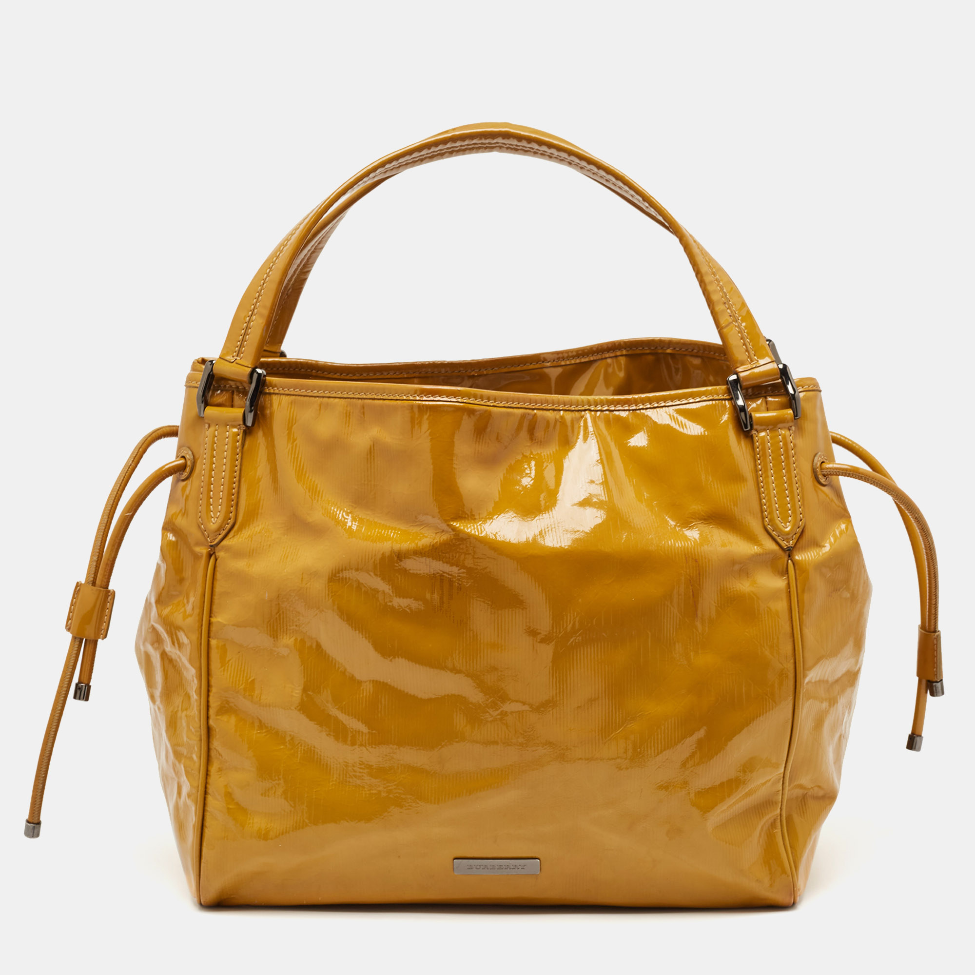 

Burberry Mustard Yellow Patent Leather  Bilmore Tote