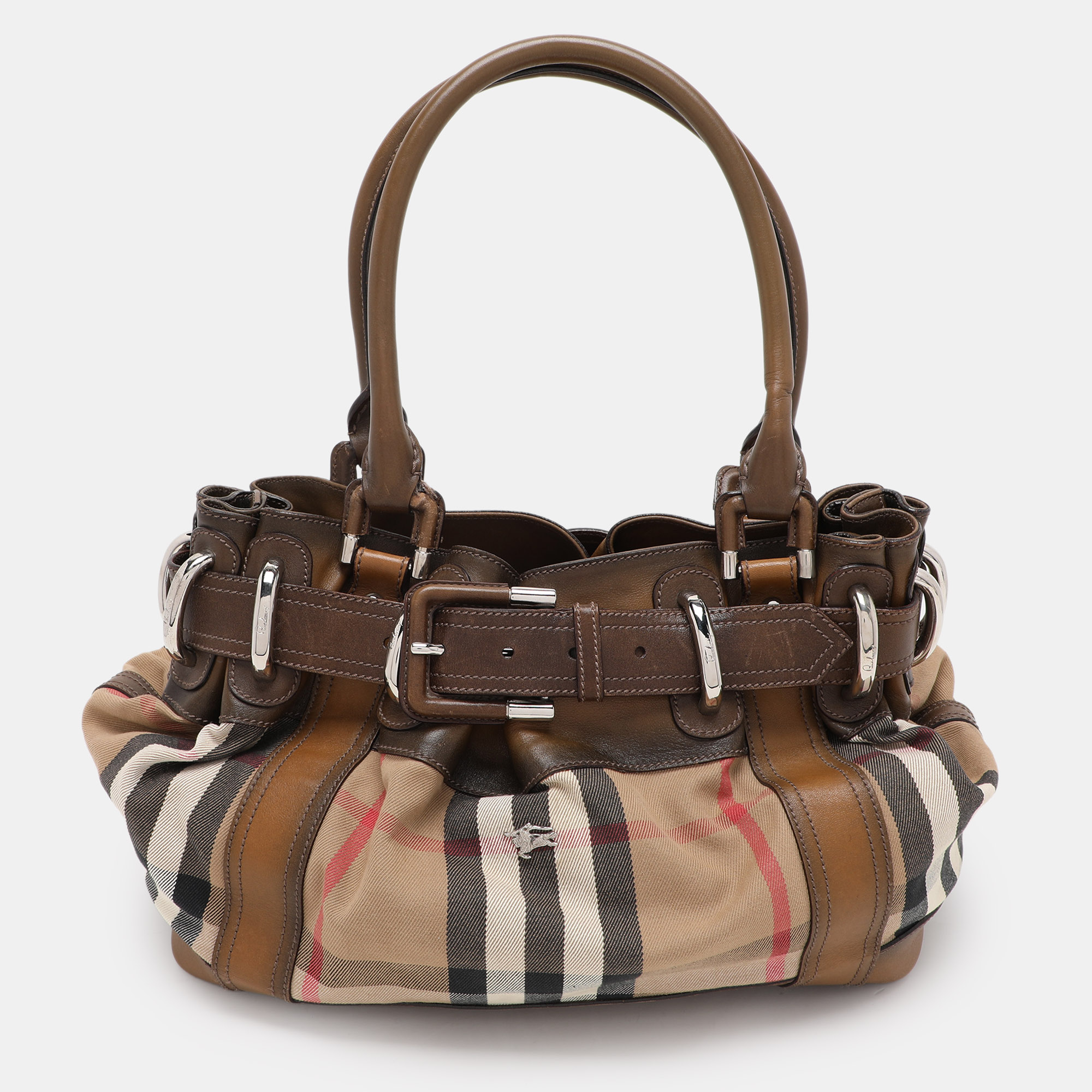 

Burberry Brown House Check Canvas and Leather Beaton Tote