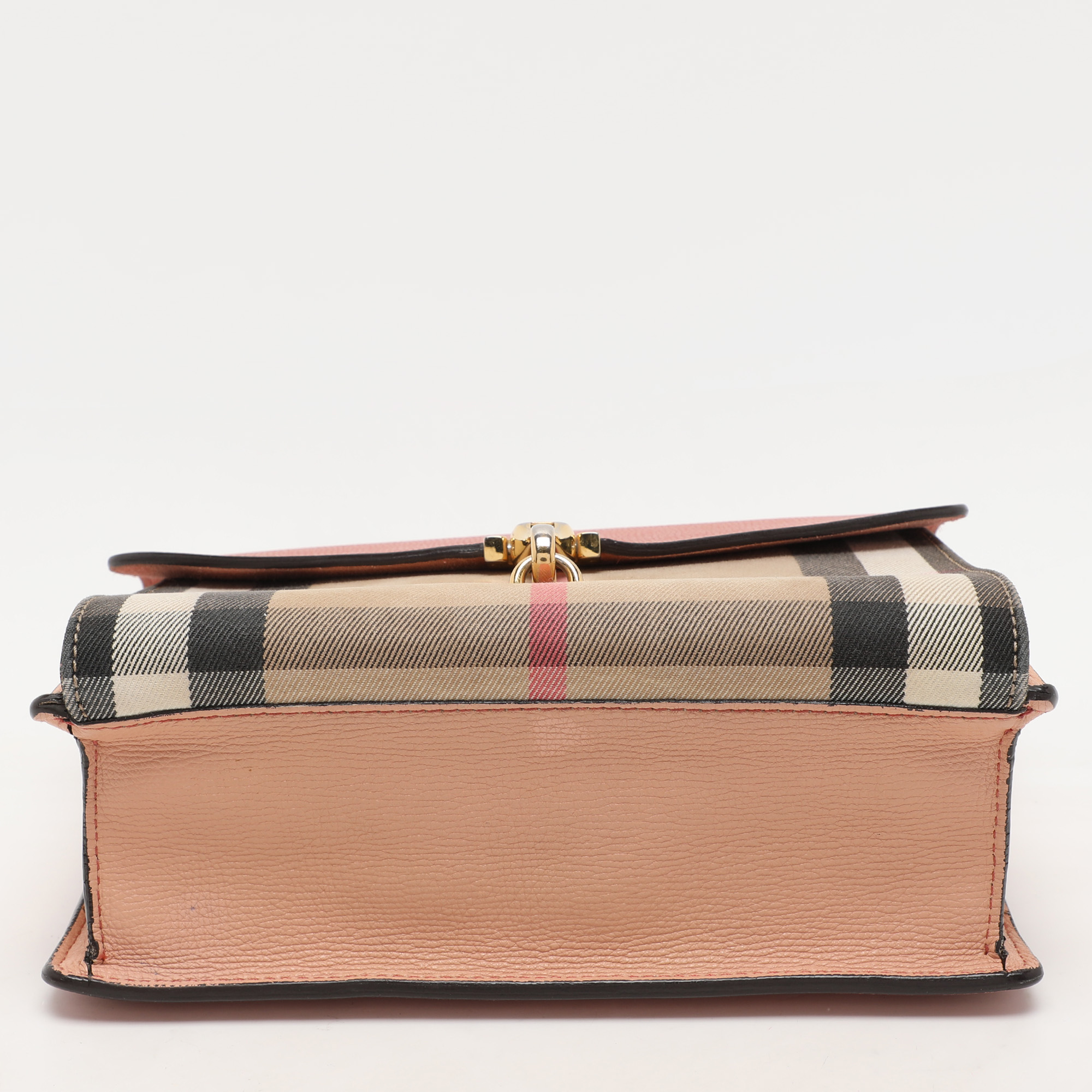 Burberry Pink House Check Canvas and Leather Macken Crossbody Bag 
