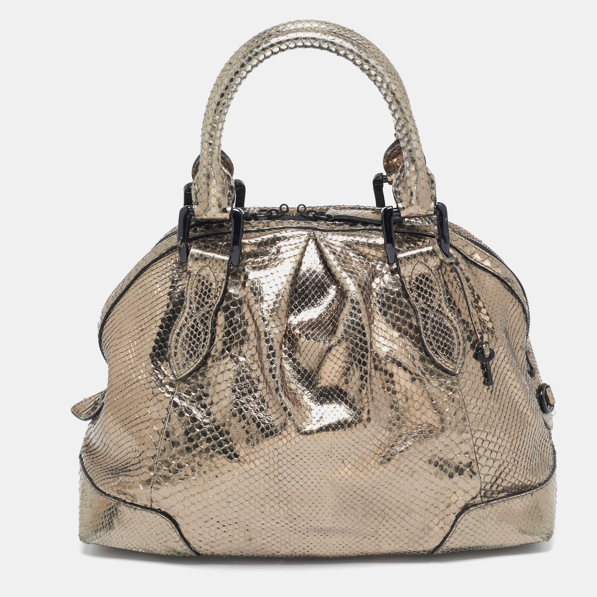 

Burberry Metallic Python Limited Edition 23 Thornley Satchel