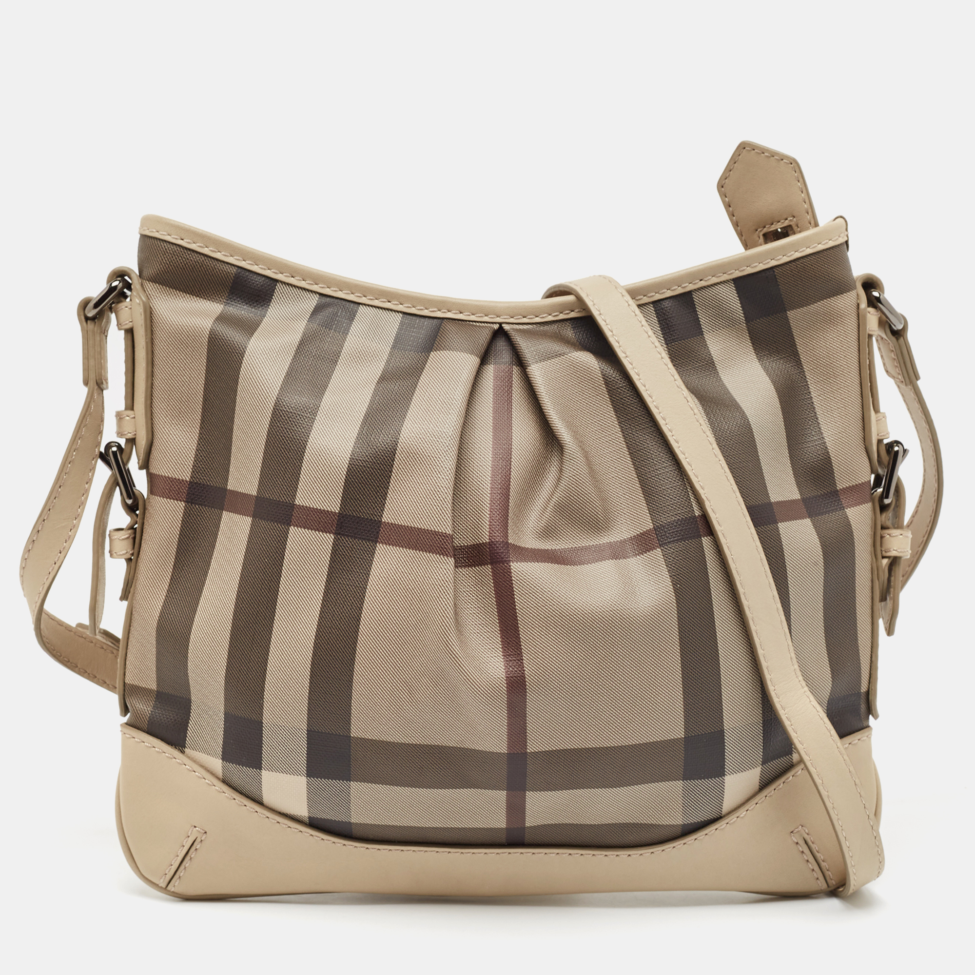 

Burberry Beige Smoke Check PVC and Leather Hartham Crossbody Bag