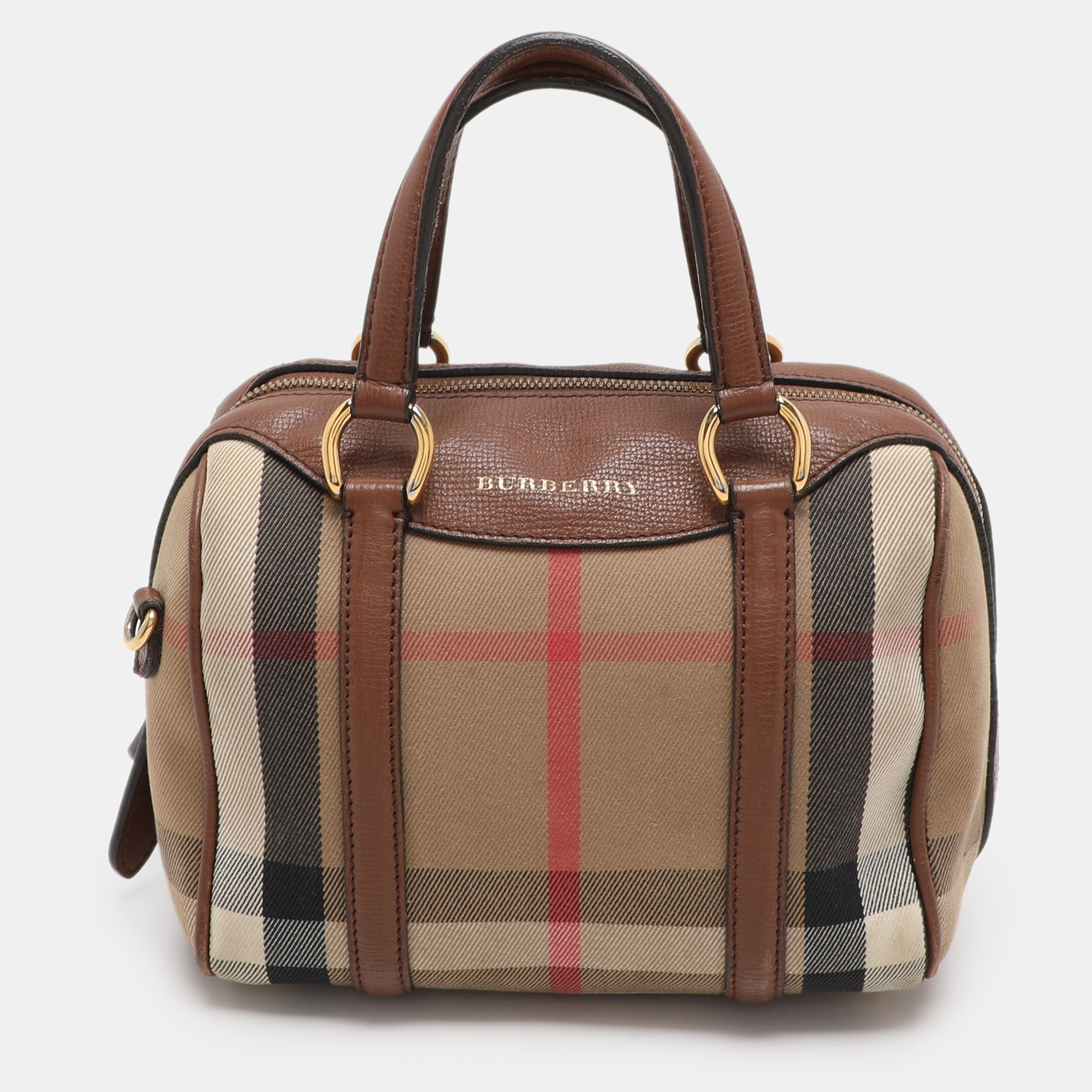 

Burberry Beige/Brown Canvas and Leather Small Alchester Bowler Bag