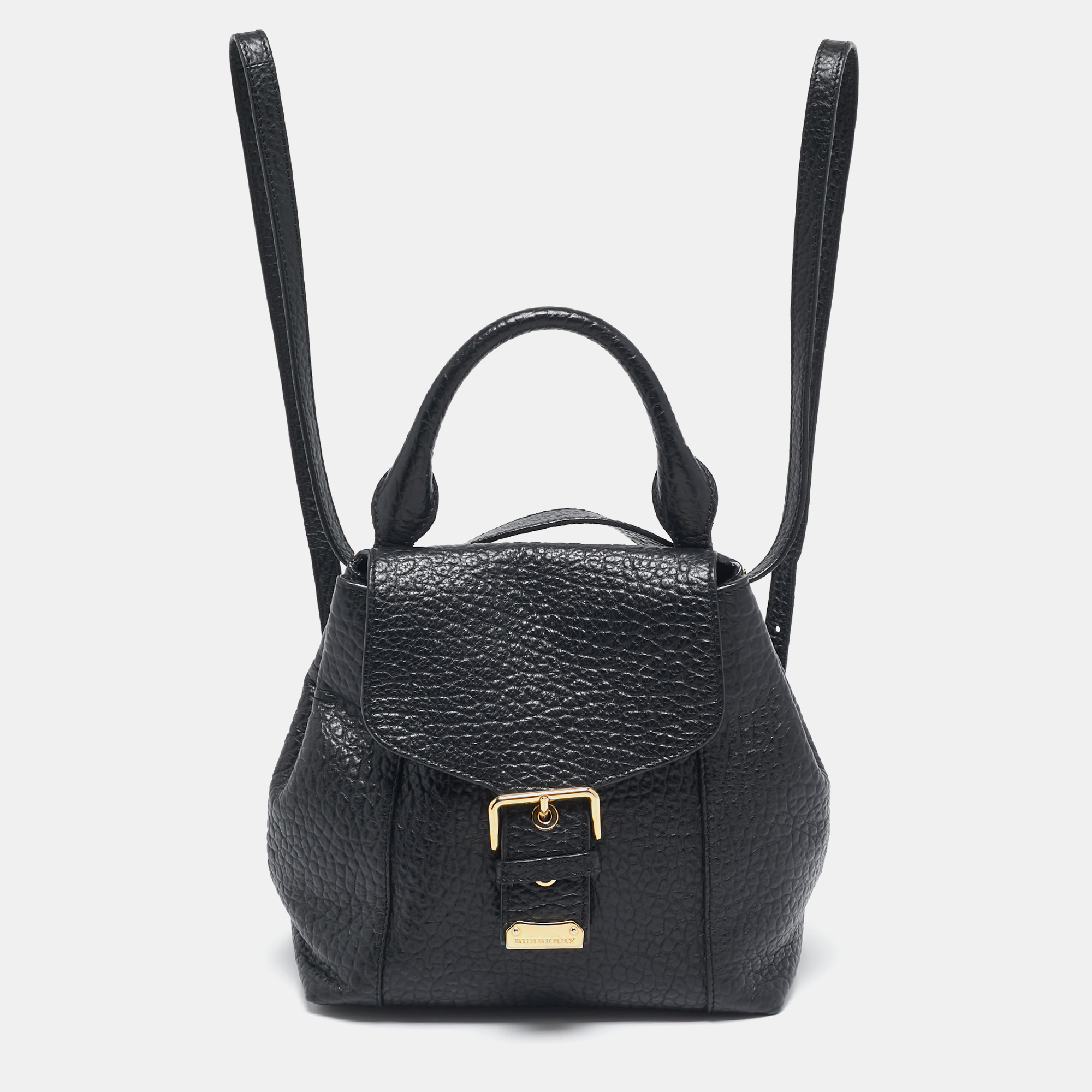 

Burberry Black Pebbled Leather  Belmont Backpack