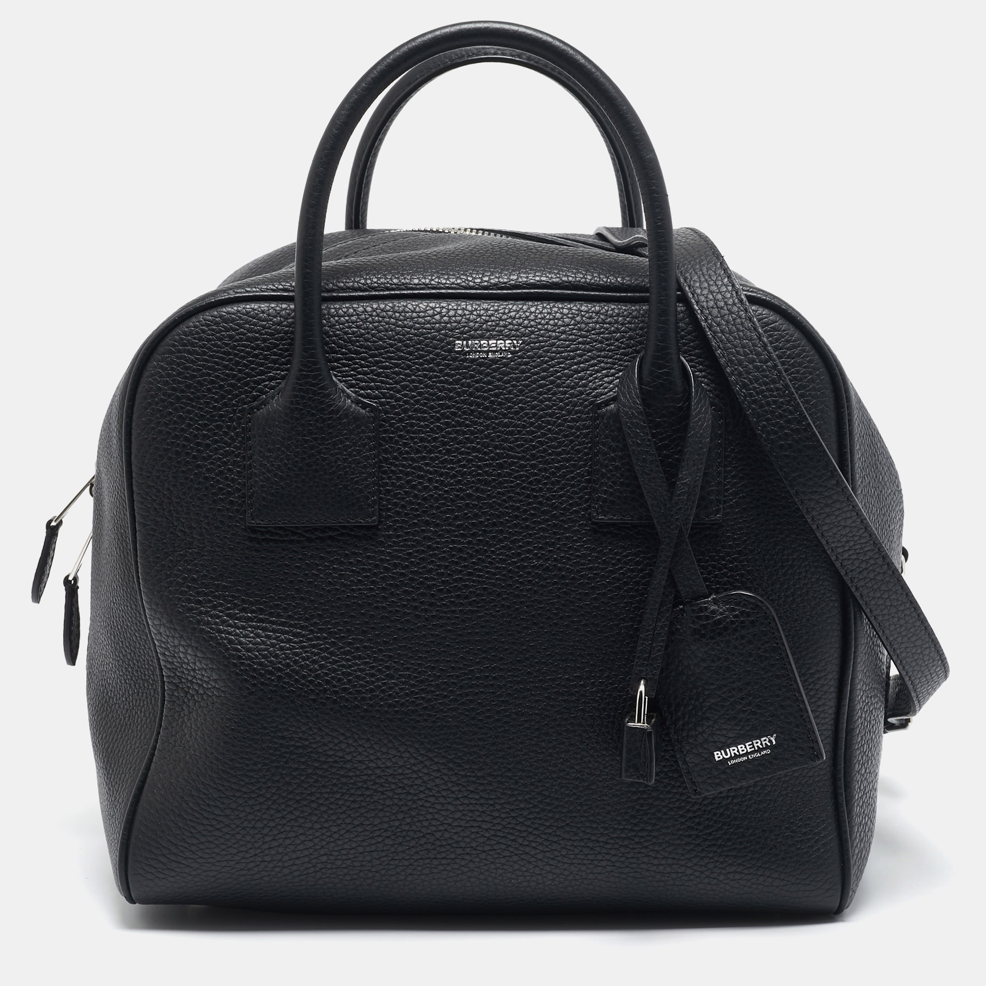 

Burberry Black Leather  Cube Satchel