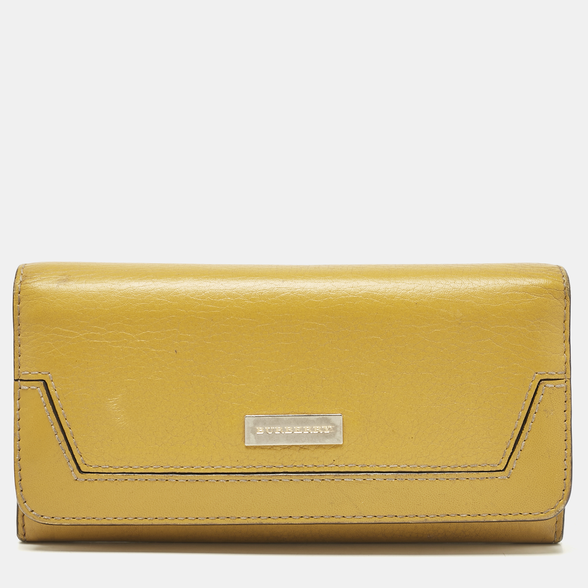 

Burberry Yellow Leather Continental Wallet