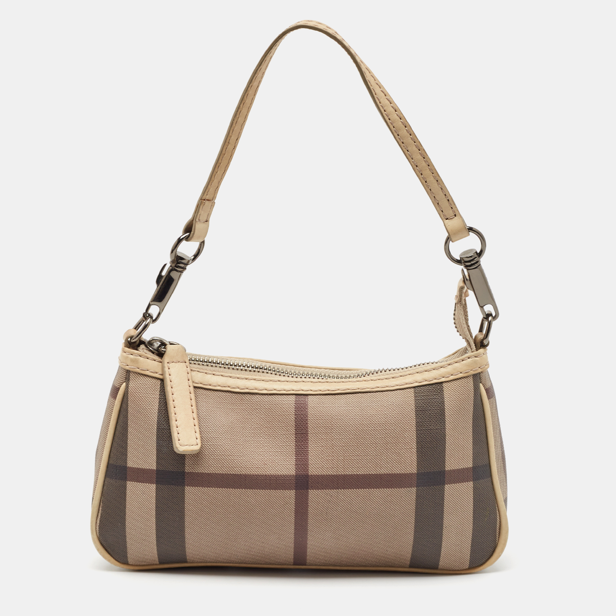 

Burberry Beige Smoked Check PVC Small Aston Shoulder Bag