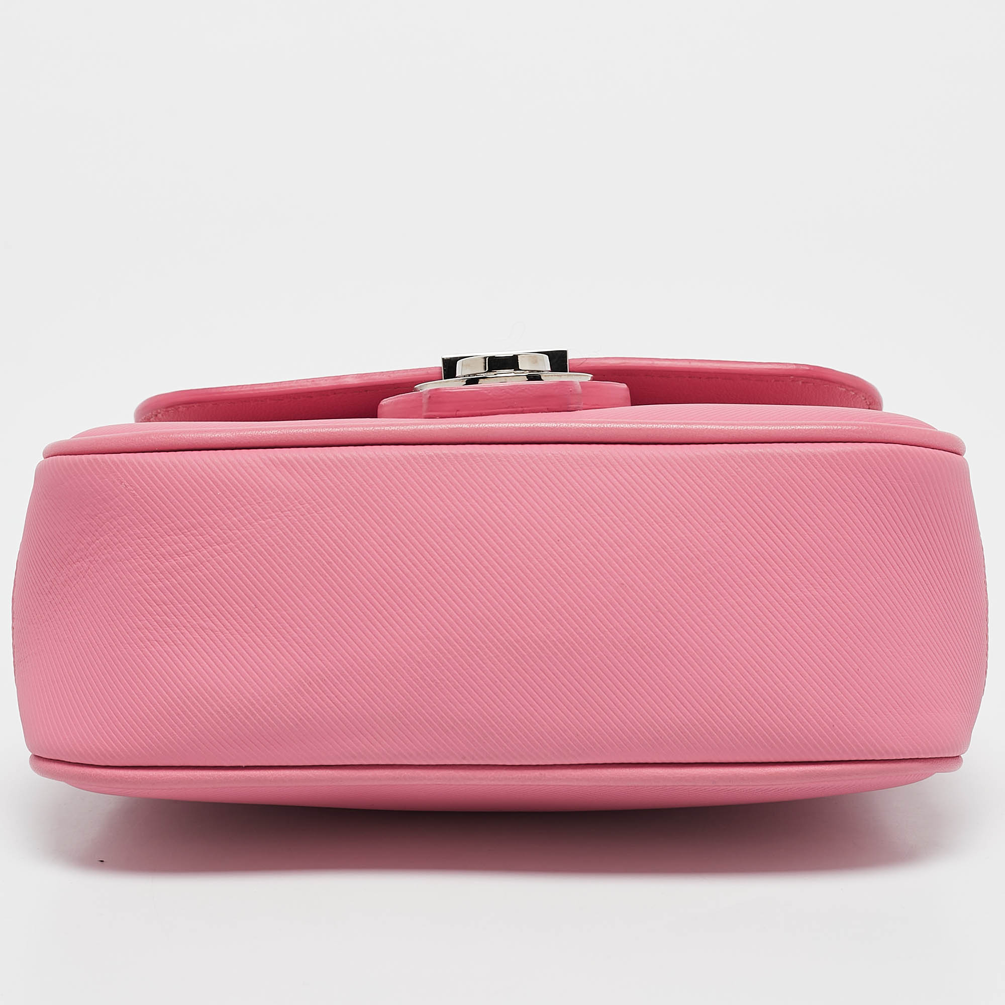 Burberry Dark Pink Leather Mini DK88 Top Handle Bag 