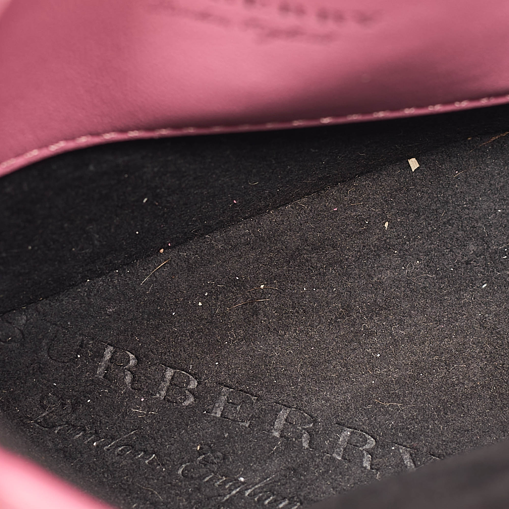 Burberry Dark Pink Leather Mini DK88 Top Handle Bag 