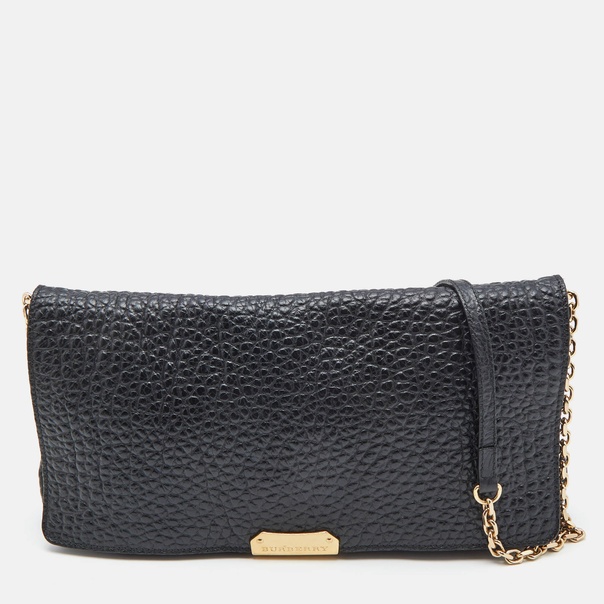 

Burberry Black Pebbled Leather Mildenhall Shoulder Bag