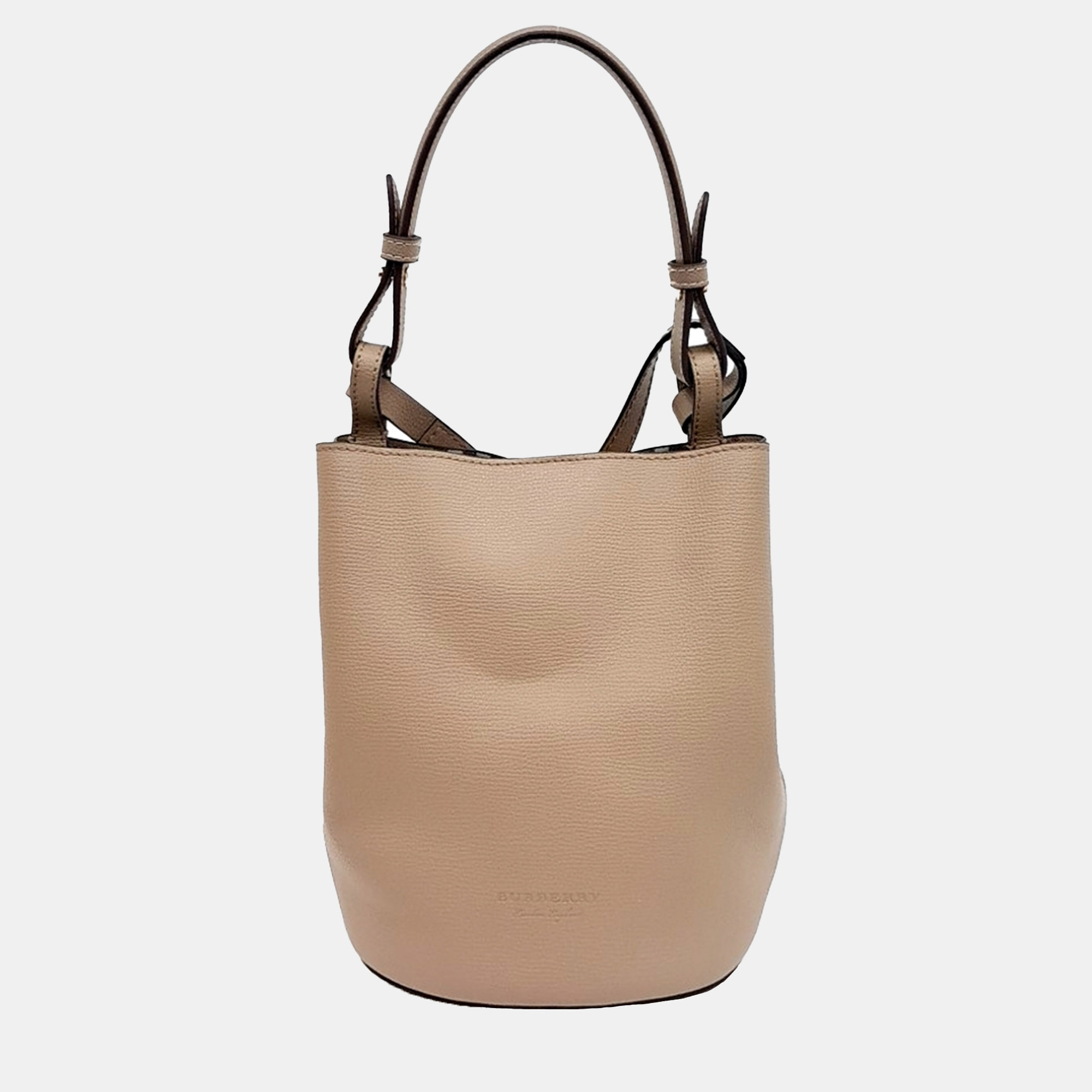 

Burberry Beige Leather Haymarket bucket bag