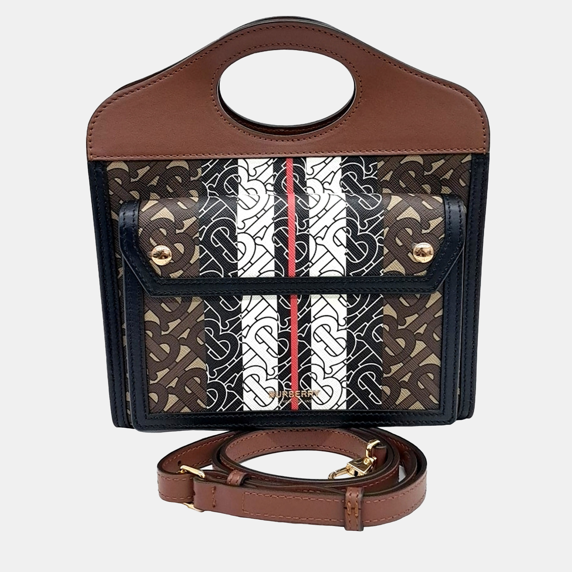 

Burberry Brown PVC TB Monogram Pocket Mini Bag