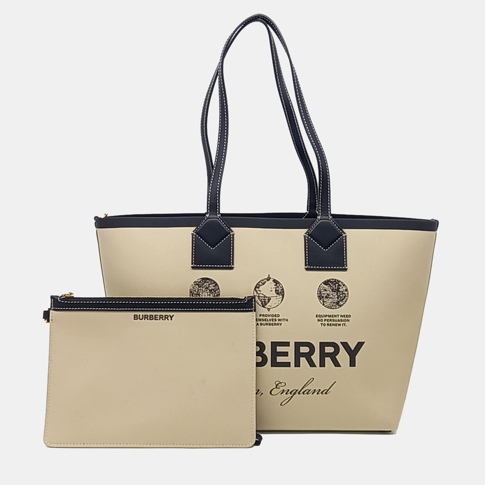 

Burberry Beige Black Leather shoulder bag