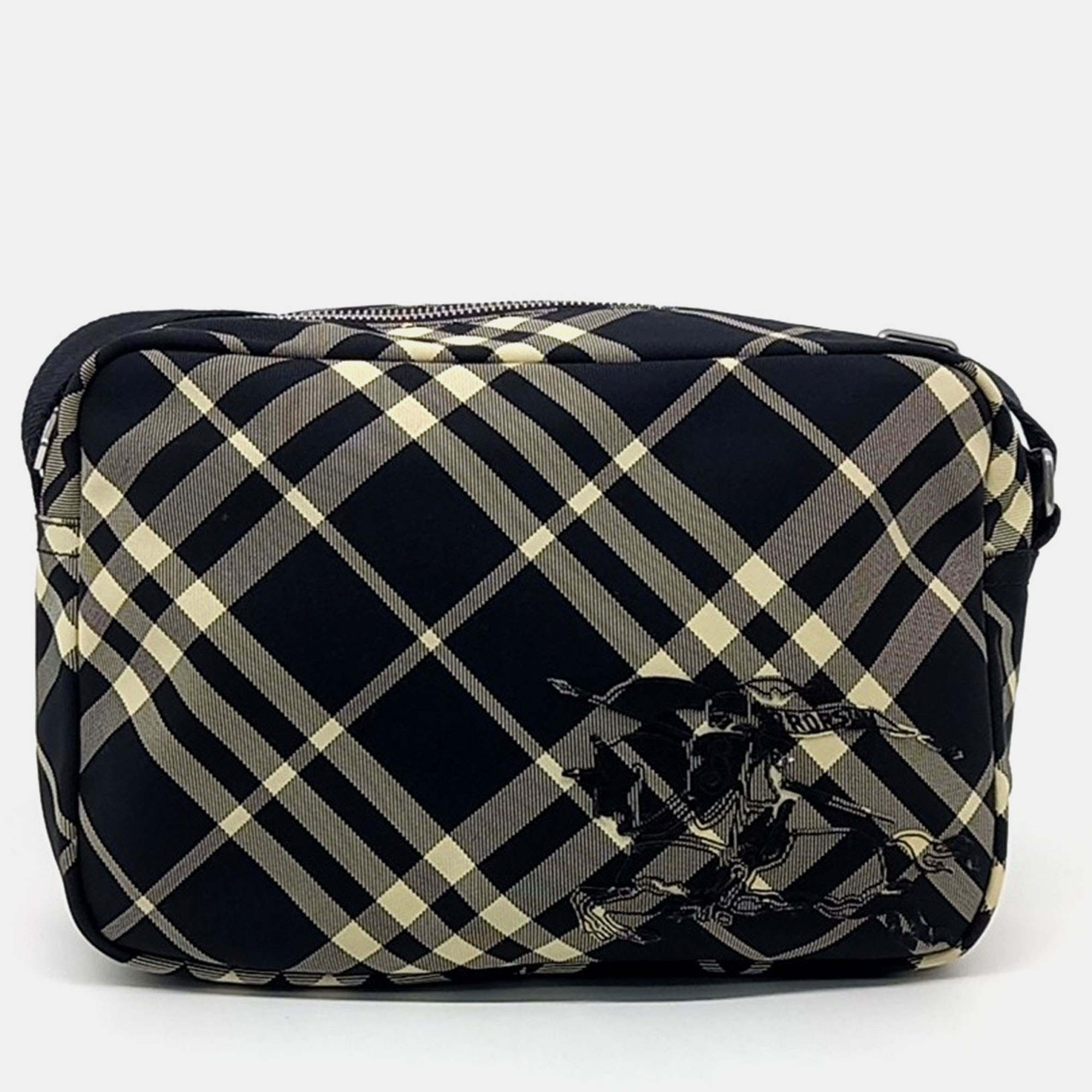 

Burberry Beige Black Fabric applique checked Crossbody bag