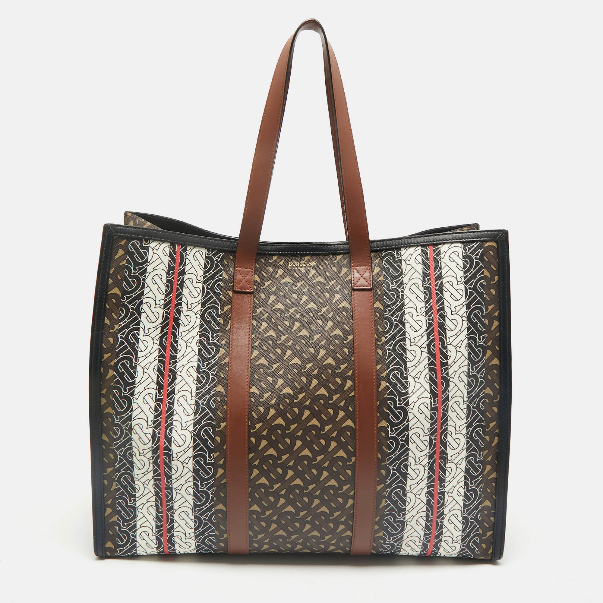 

Burberry Multicolor Monogram Stripe E-Canvas Portrait Tote