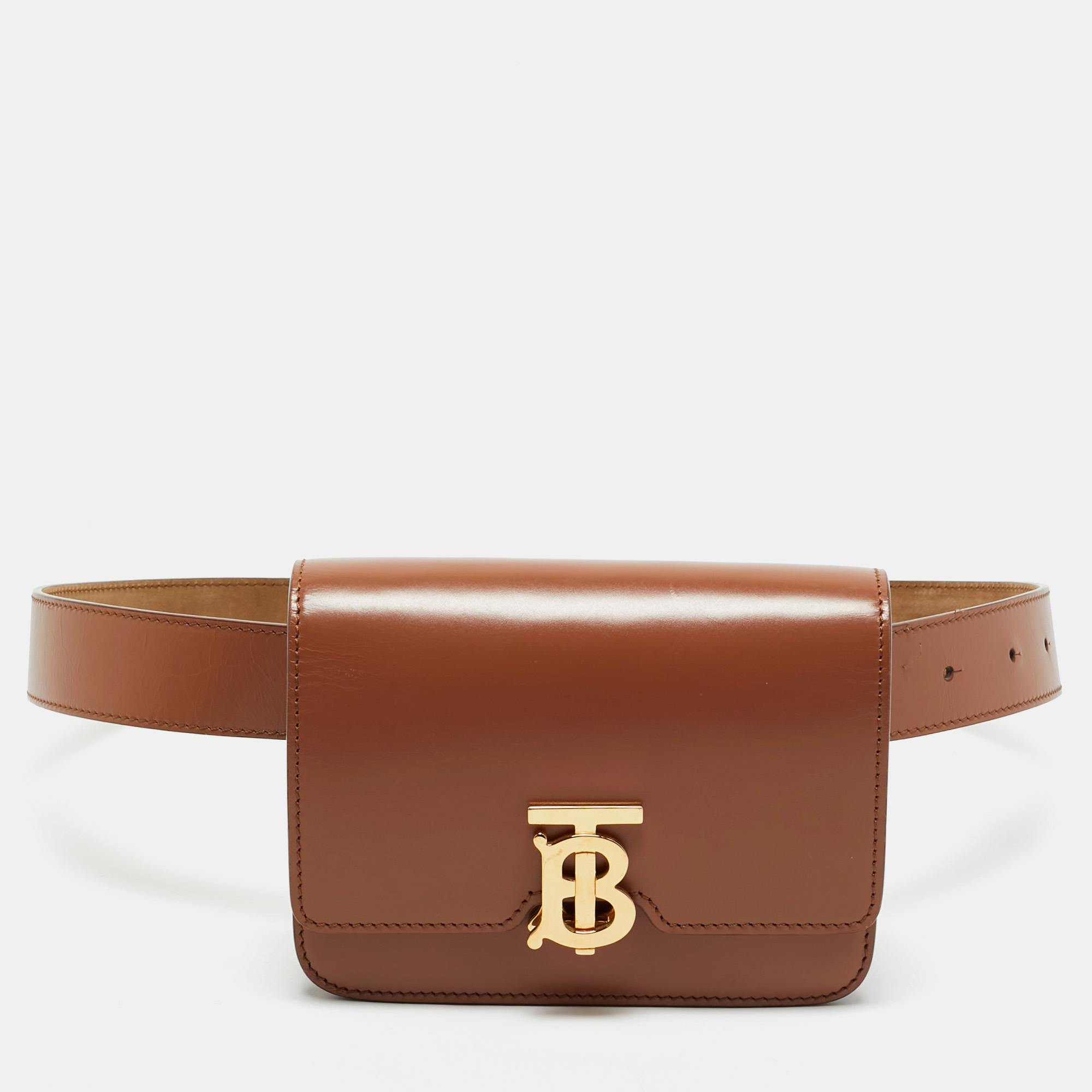 

Burberry Brown Leather Mini TB Belt Bag