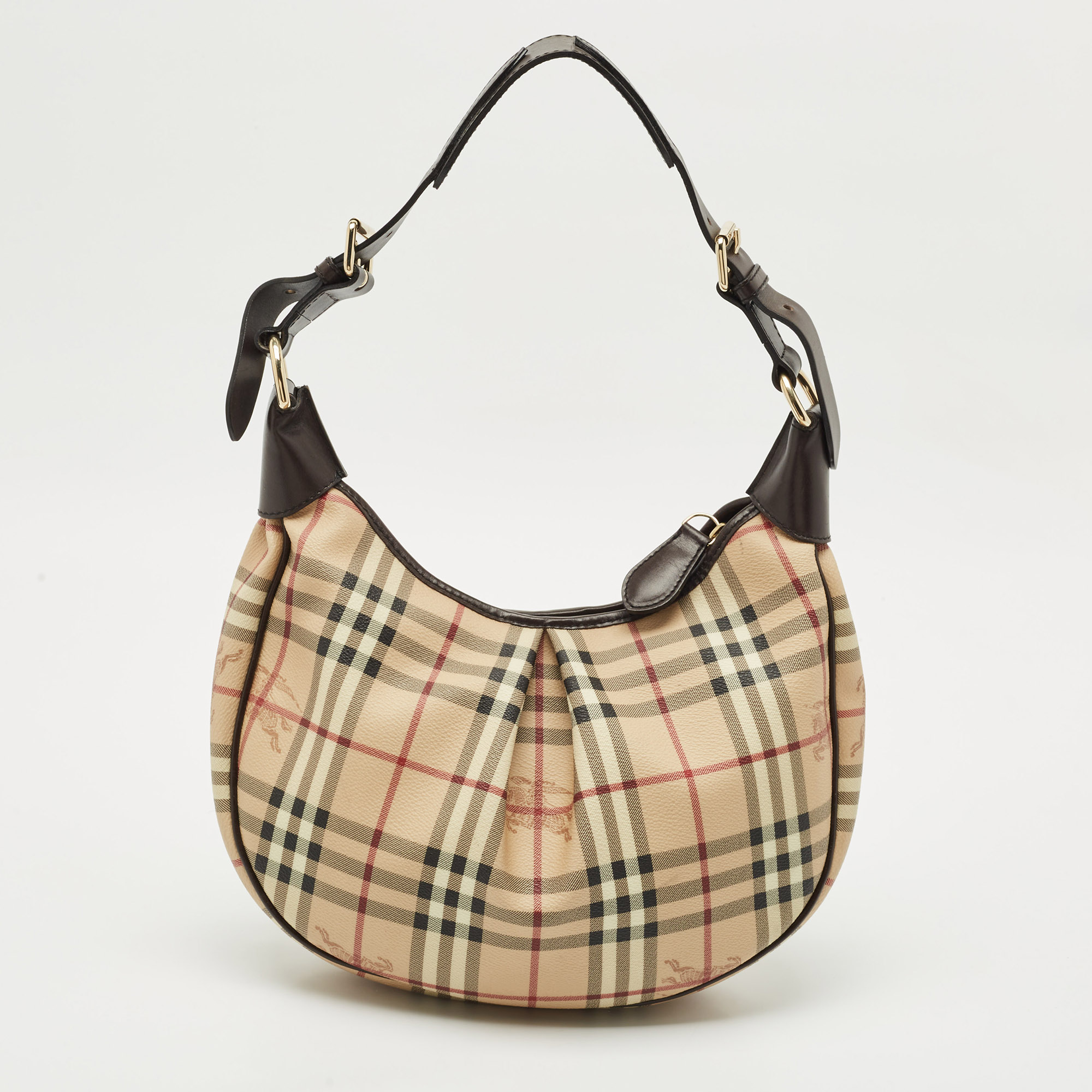 

Burberry Beige Haymarket Check Coated Canvas Rydal Hobo