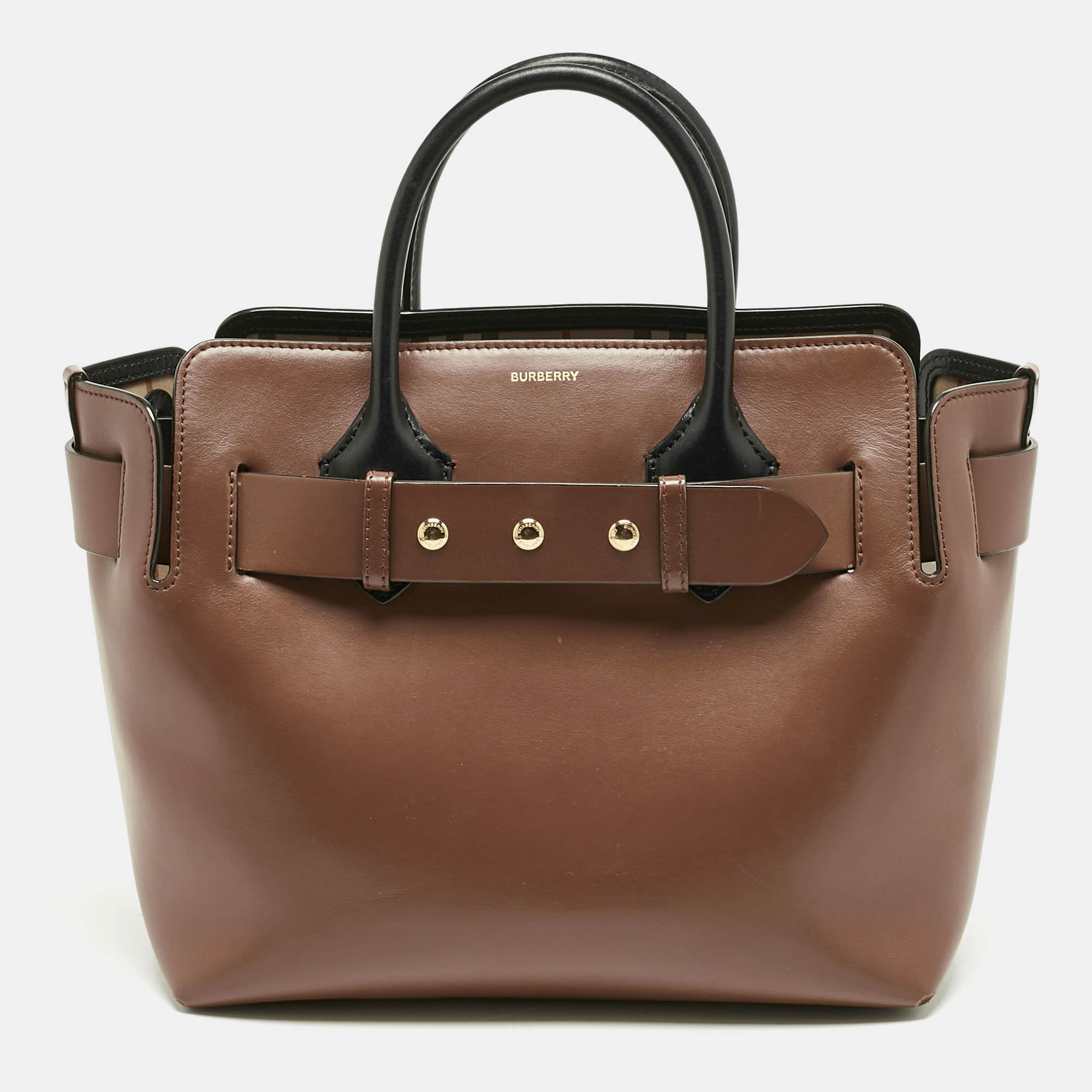 

Burberry Brown/Black Leather Small Triple Stud Belt Bag