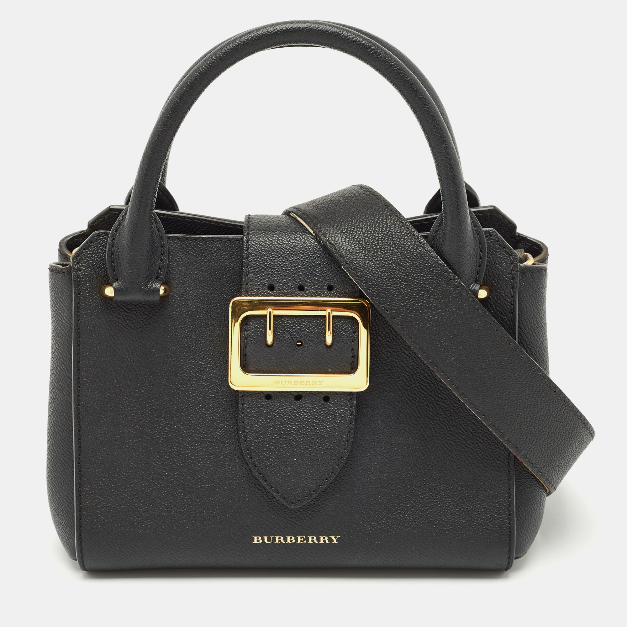 

Burberry Black Leather  Buckle Tote