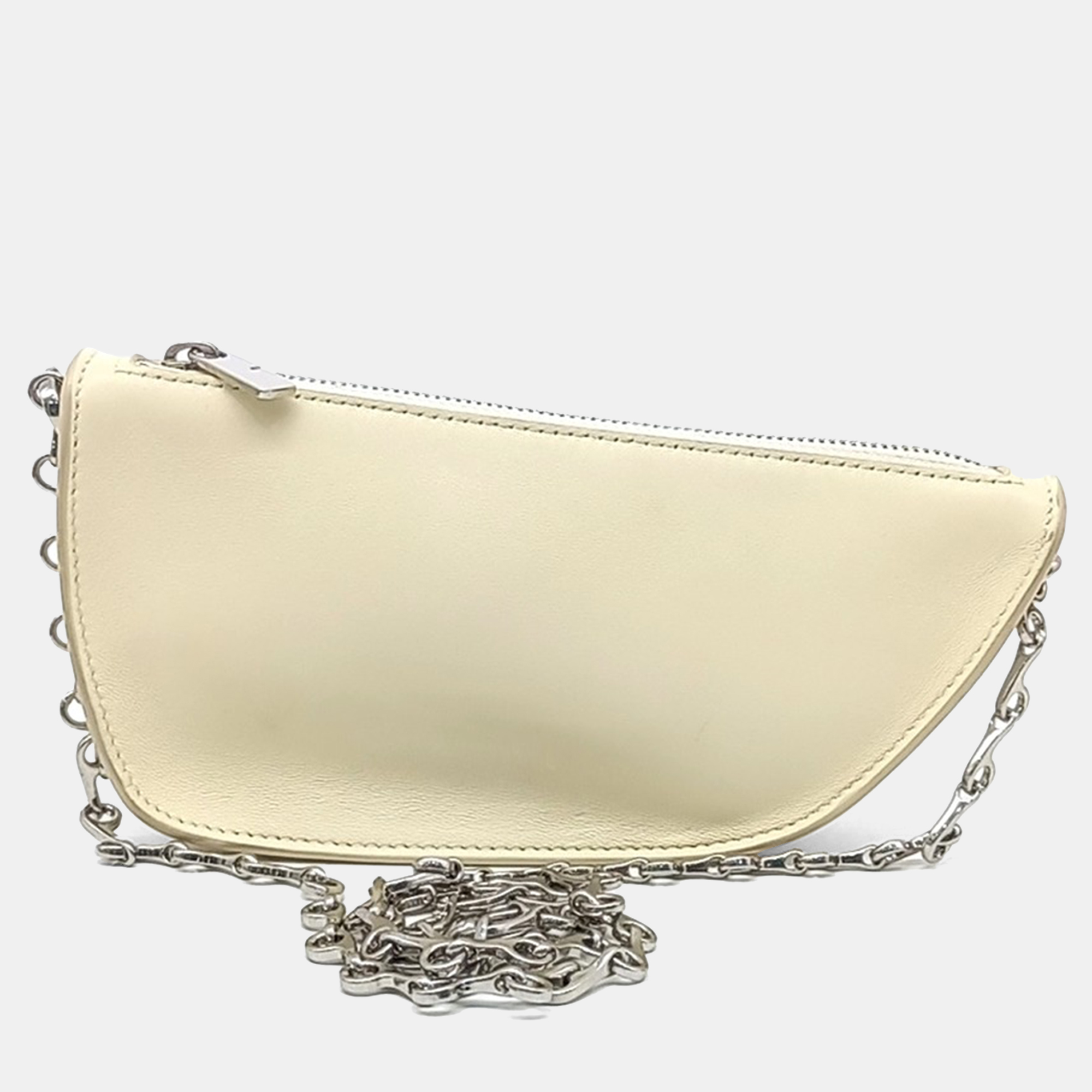 

Burberry Cream Leather Micro Shield Sling Chain Mini Bag