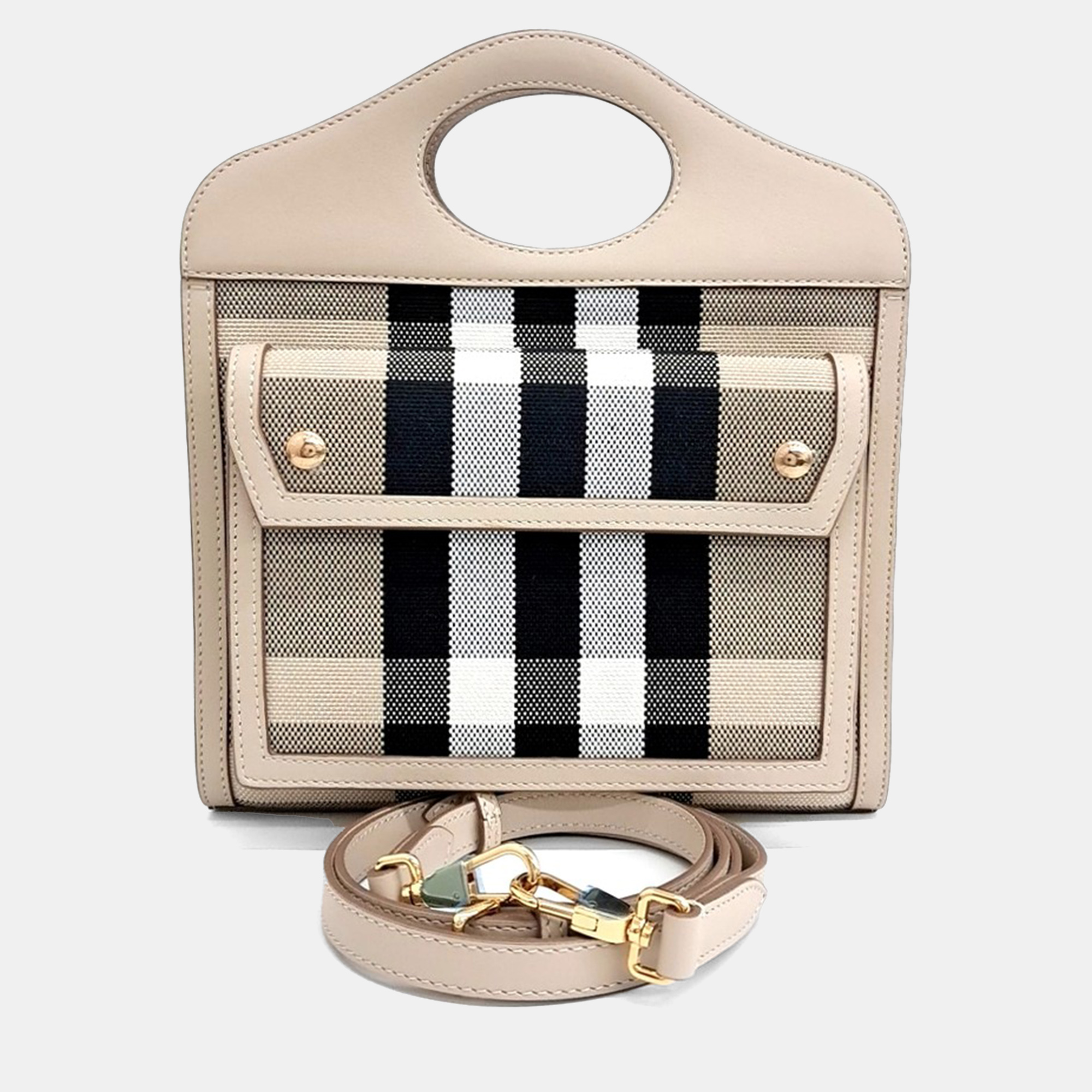 

Burberry Beige Fabric and Leather Pocket Bag Mini