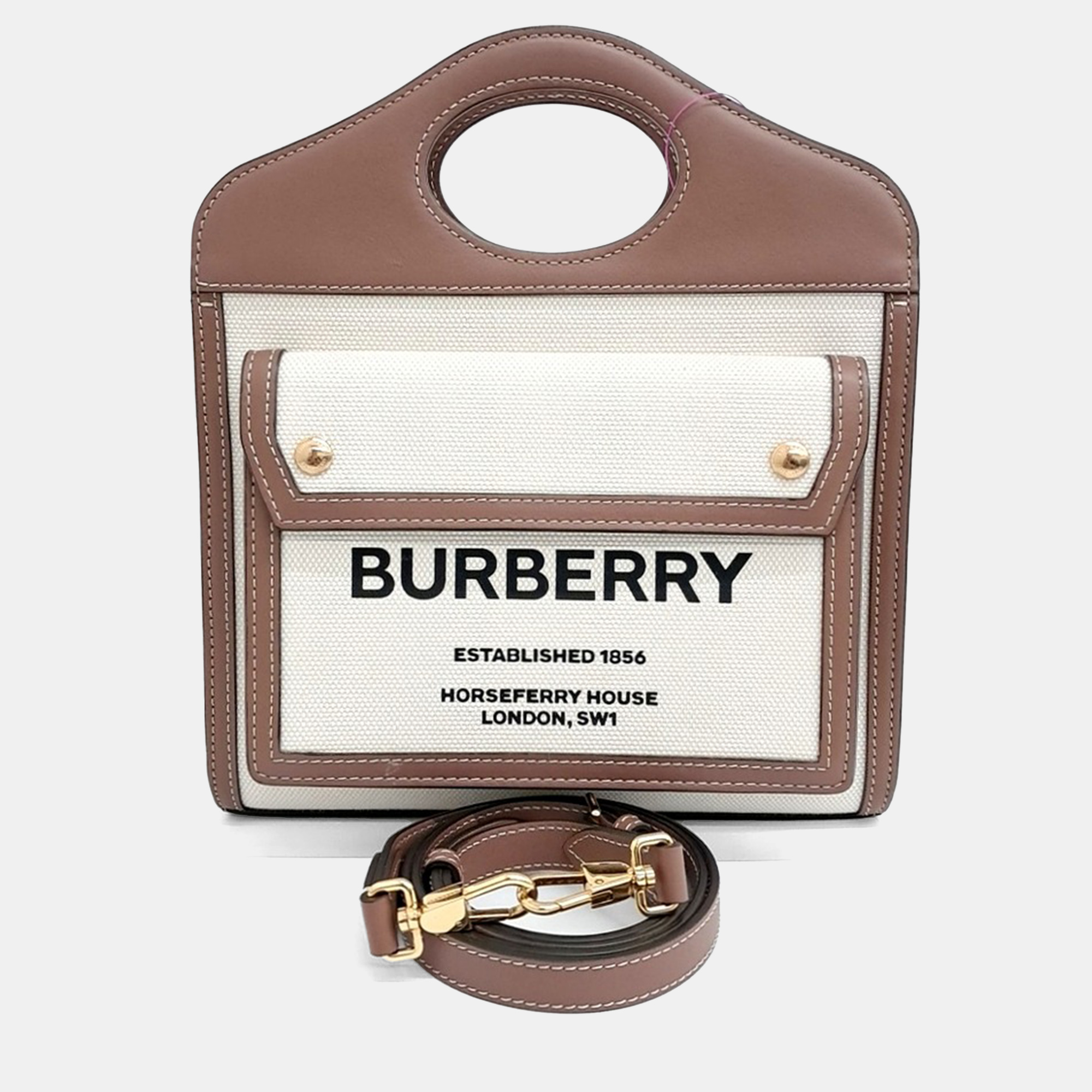 

Burberry Brown Cream Fabric Pocket Bag Mini