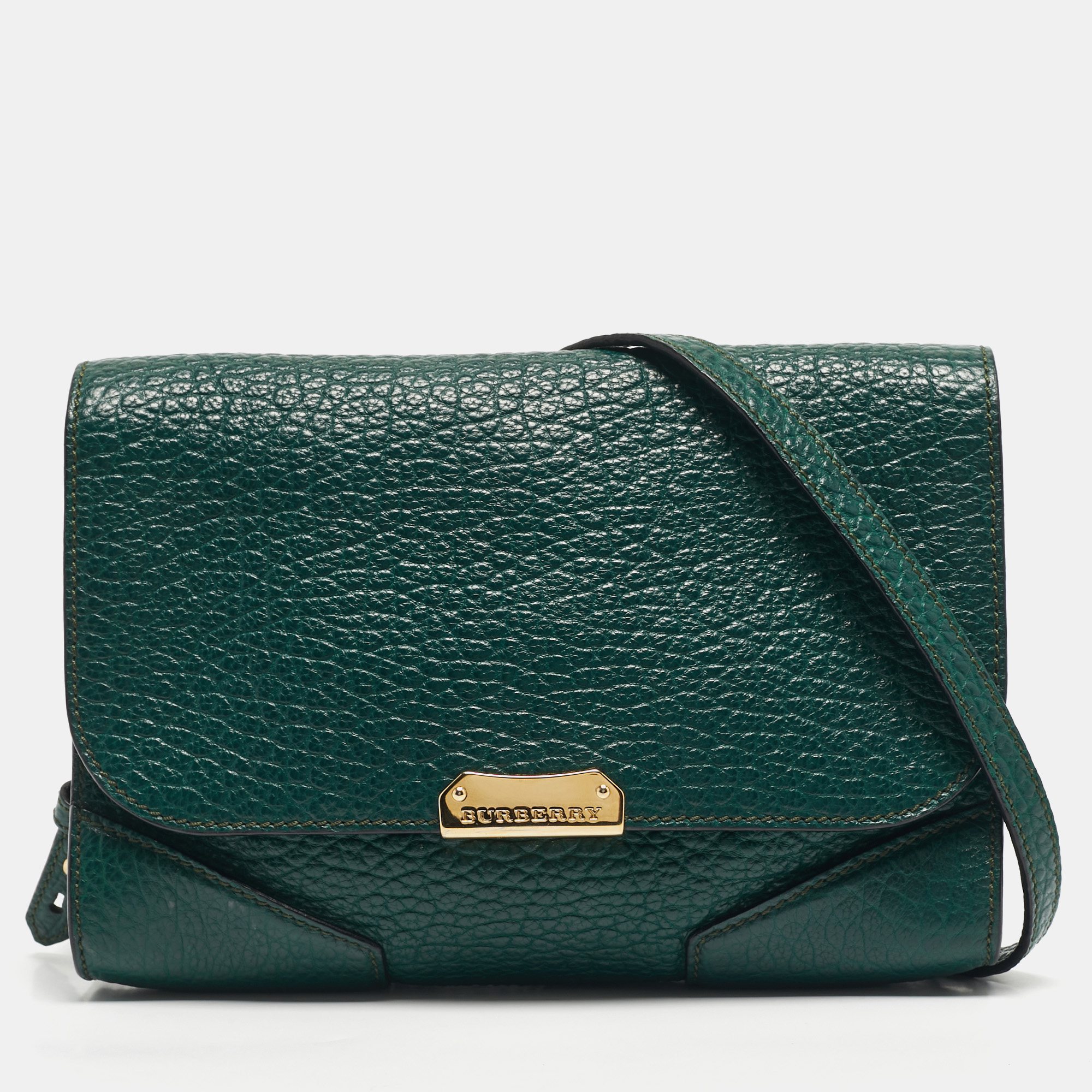 

Burberry Green Grain Leather Heritage Crossbody Bag