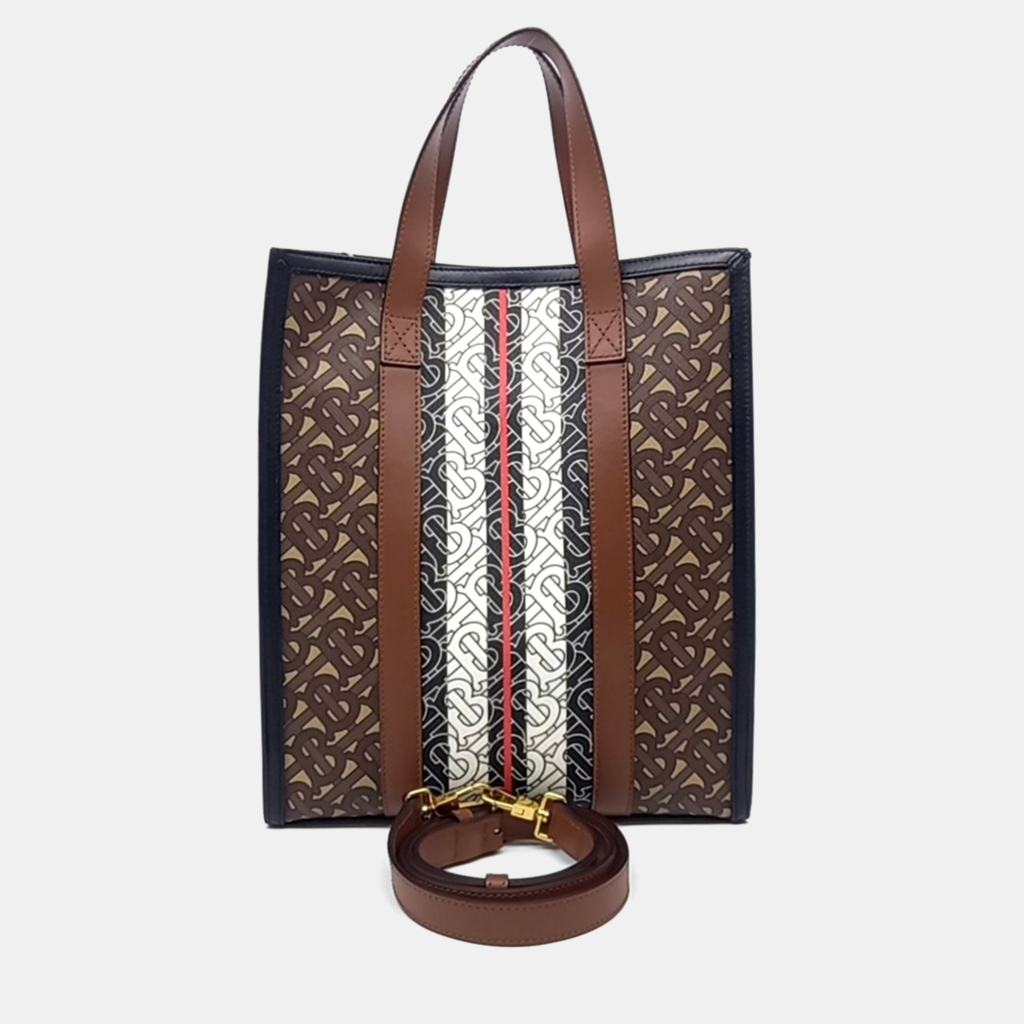 

Burberry Brown Canvas and Leather tote and shoulder bag