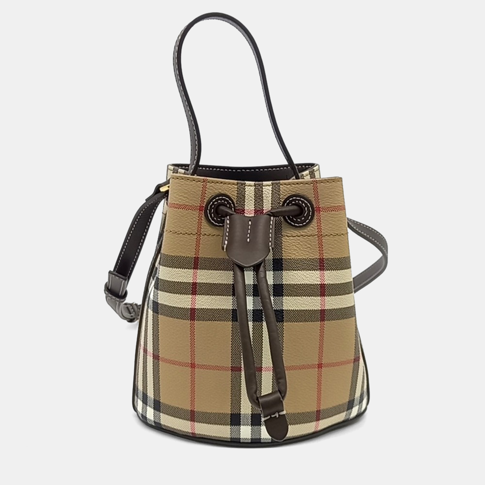 

Burberry Beige Leather Check Bucket Bag