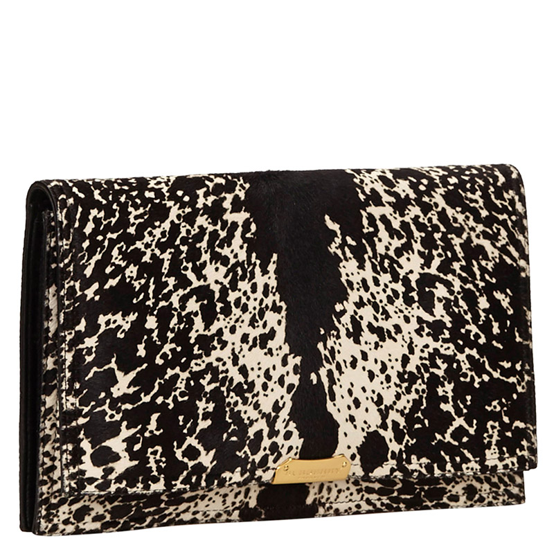

Burberry Bi Color Printed Pony Hair Clutch, Multicolor