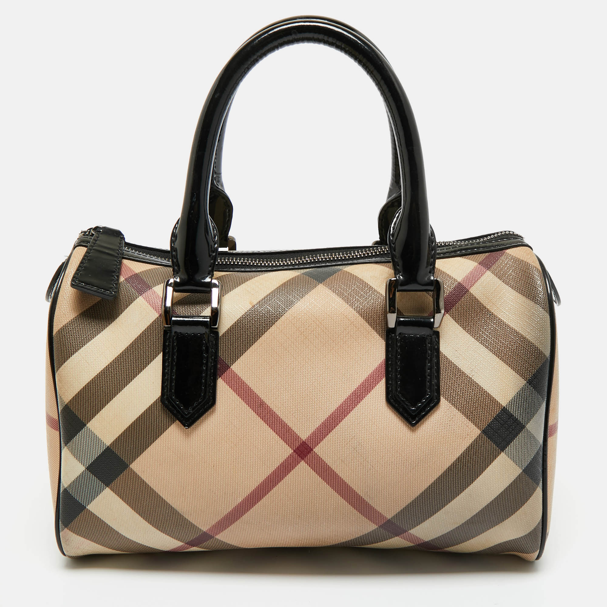 

Burberry Black/Beige Nova Check PVC and Leather Chester Boston Bag