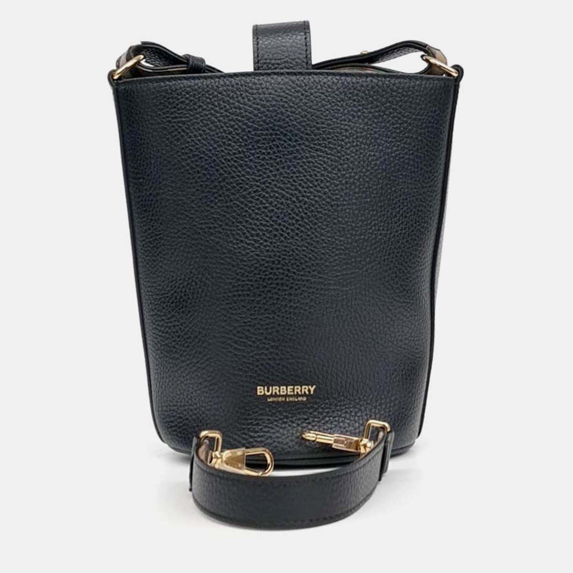 Pre-owned Burberry Small Bucket Bag In Black