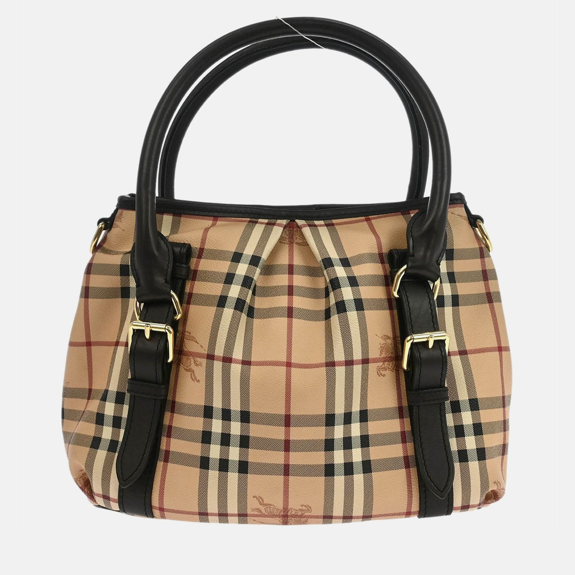 

Burberry House Check Beige PVC and Leather Hobo Bag