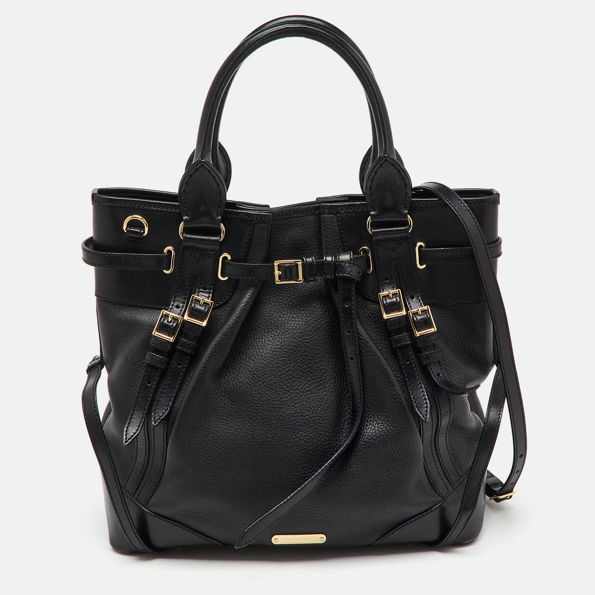 

Burberry Black Leather Bridle Whipstitch Tote