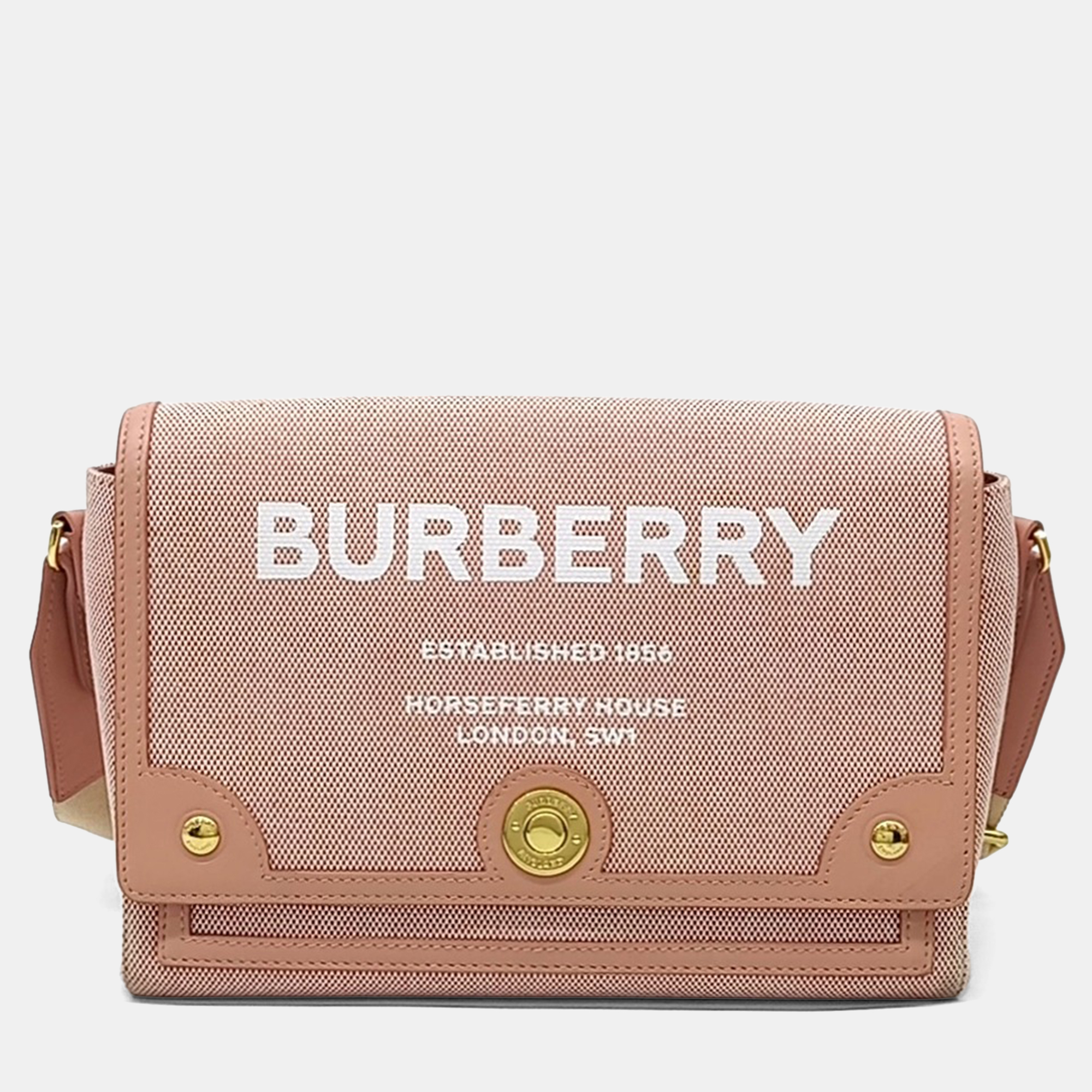 

Burberry Pink Fabric Horseferry Knot Crossbody Bag